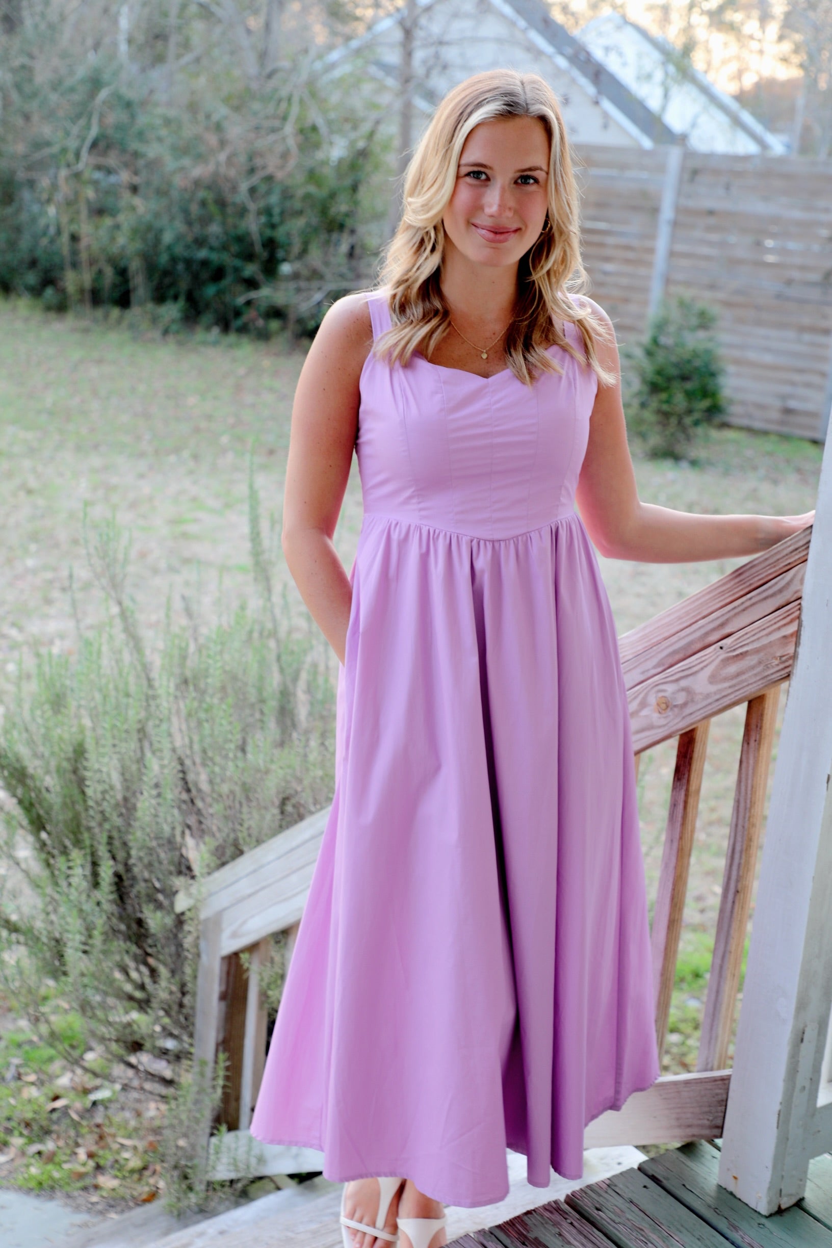 ruched bodice maxi dress Sleeveless Ruched Bodice Tie Neck A Line Maxi Dress - LARGE / YELLOW