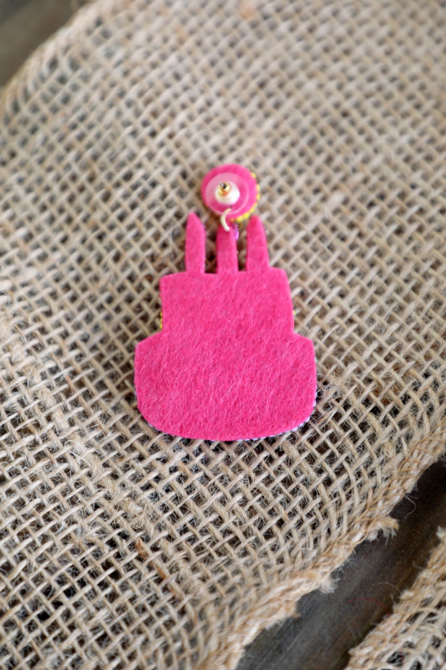 Beaded Birthday Cake Earrings