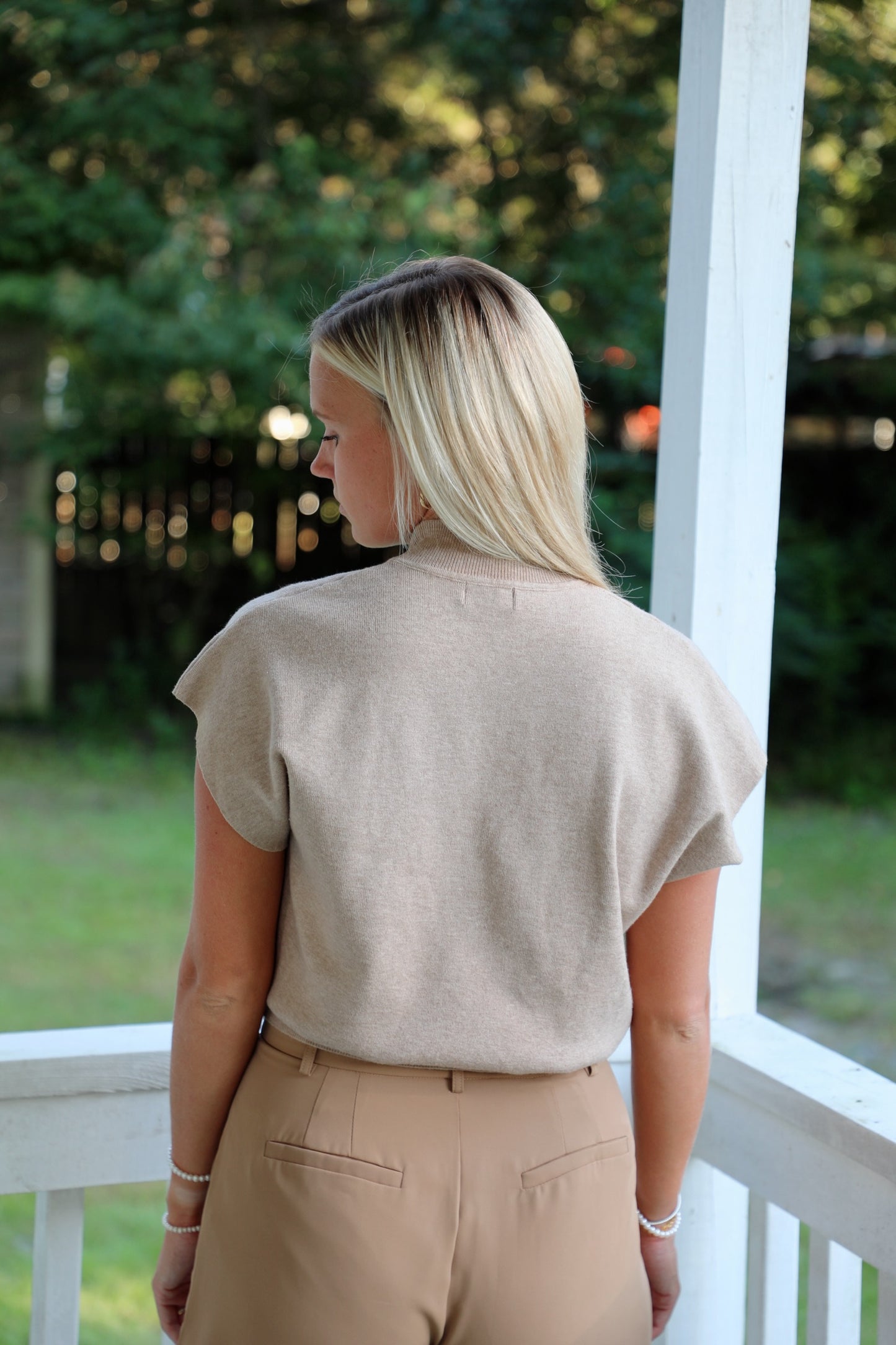 Oatmeal Mock Neck Sweater
