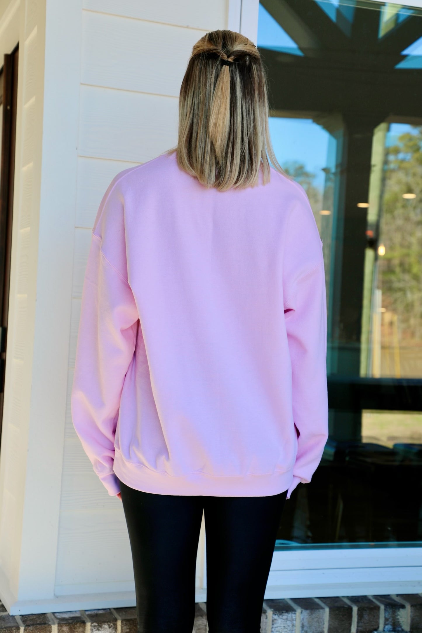 Smiley Leopard Long Sleeve Soft Pink Fleece Sweatshirt
