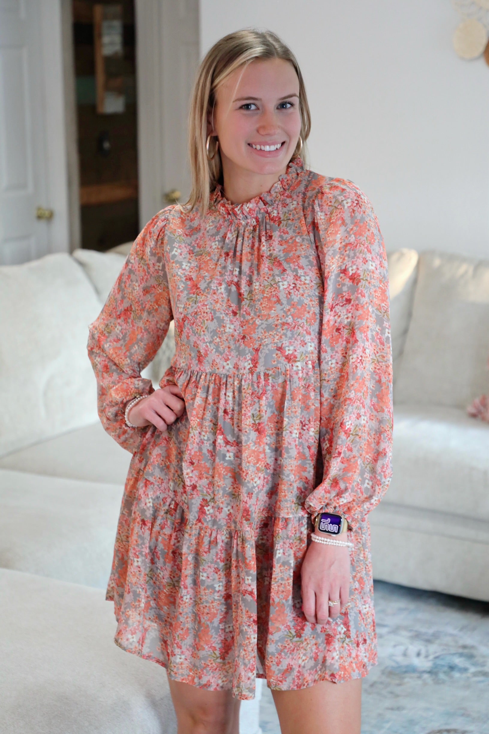 Flowy Wildflower Whimsical Silhouette Dress Gray / Medium Flowy Wildflower Whimsical Silhouette Dress Gray / Medium