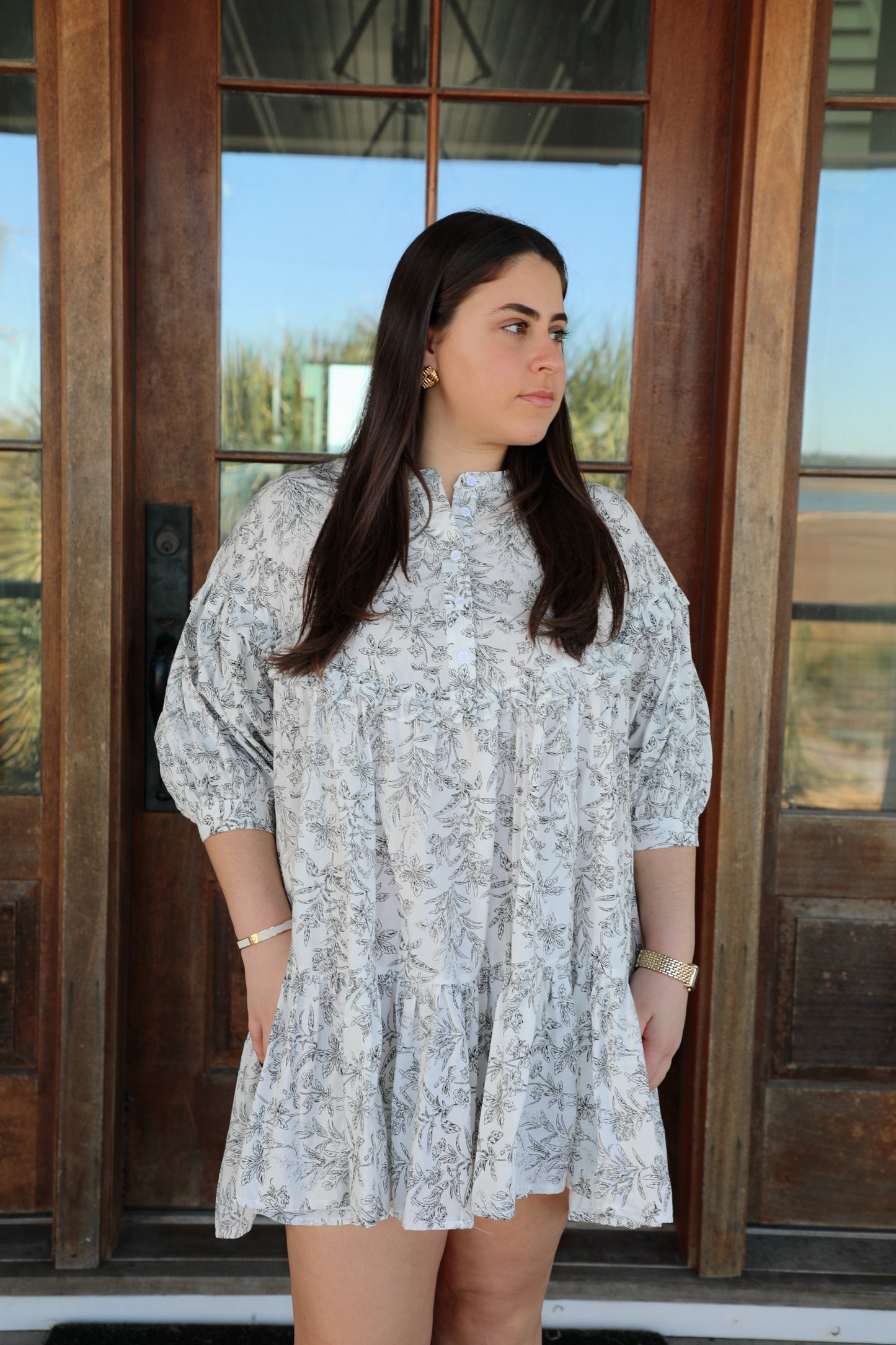 A-Line Tiered Floral Dress