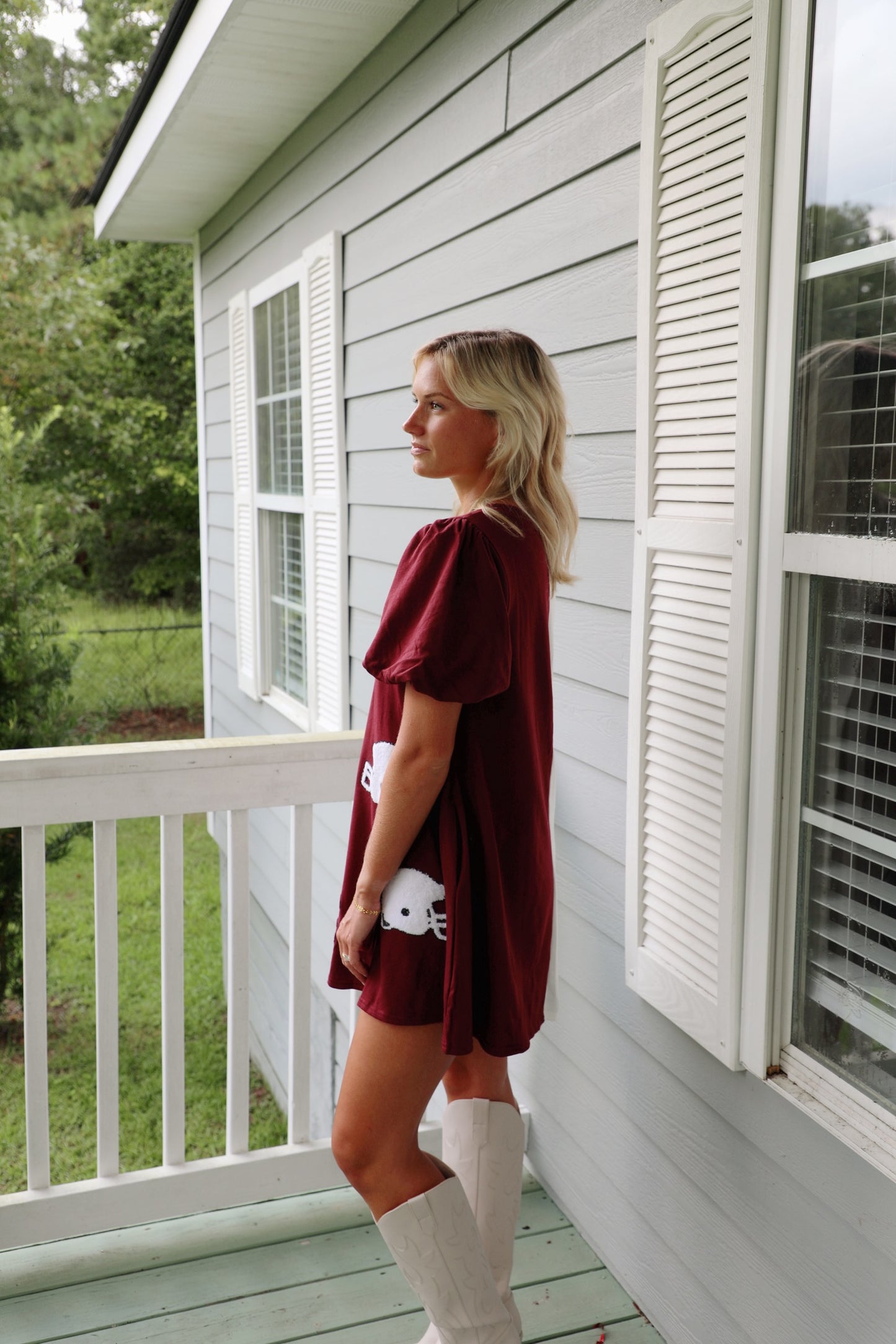 Game Day Helmet Towel & Sequins Embroidery Dress