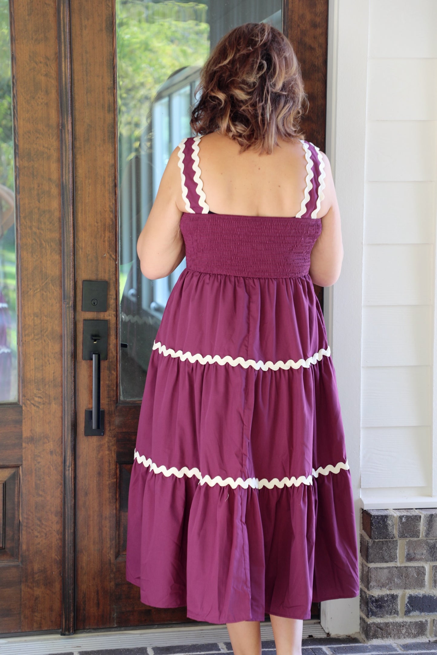 Solid Square Neck Sleeveless Midi Dress