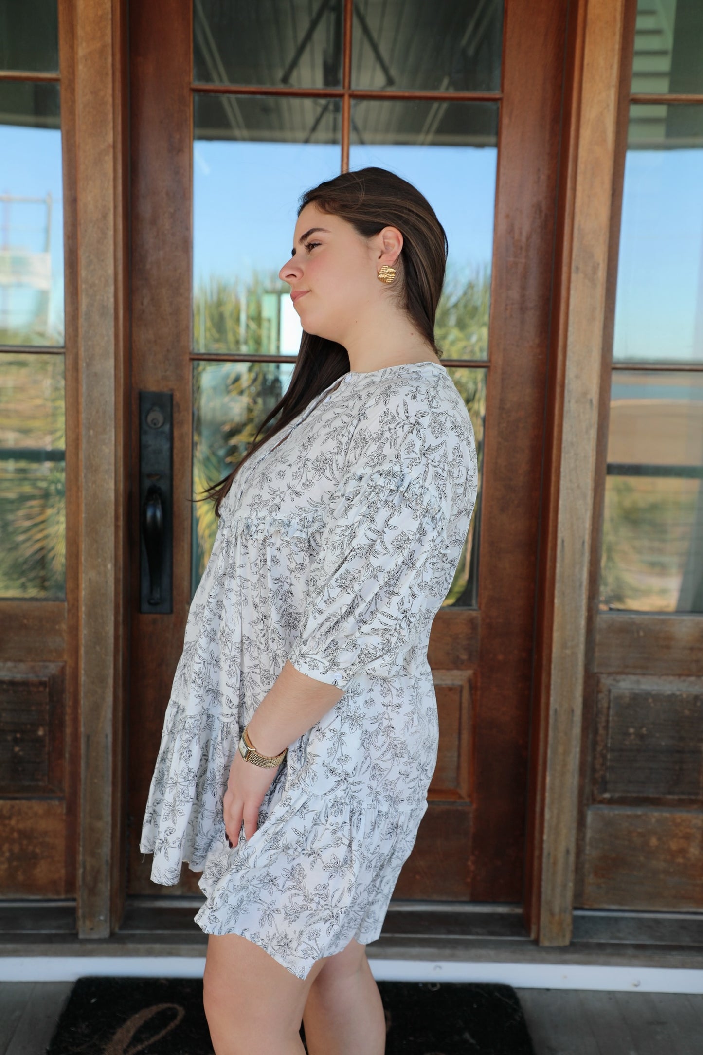 A-Line Tiered Floral Dress