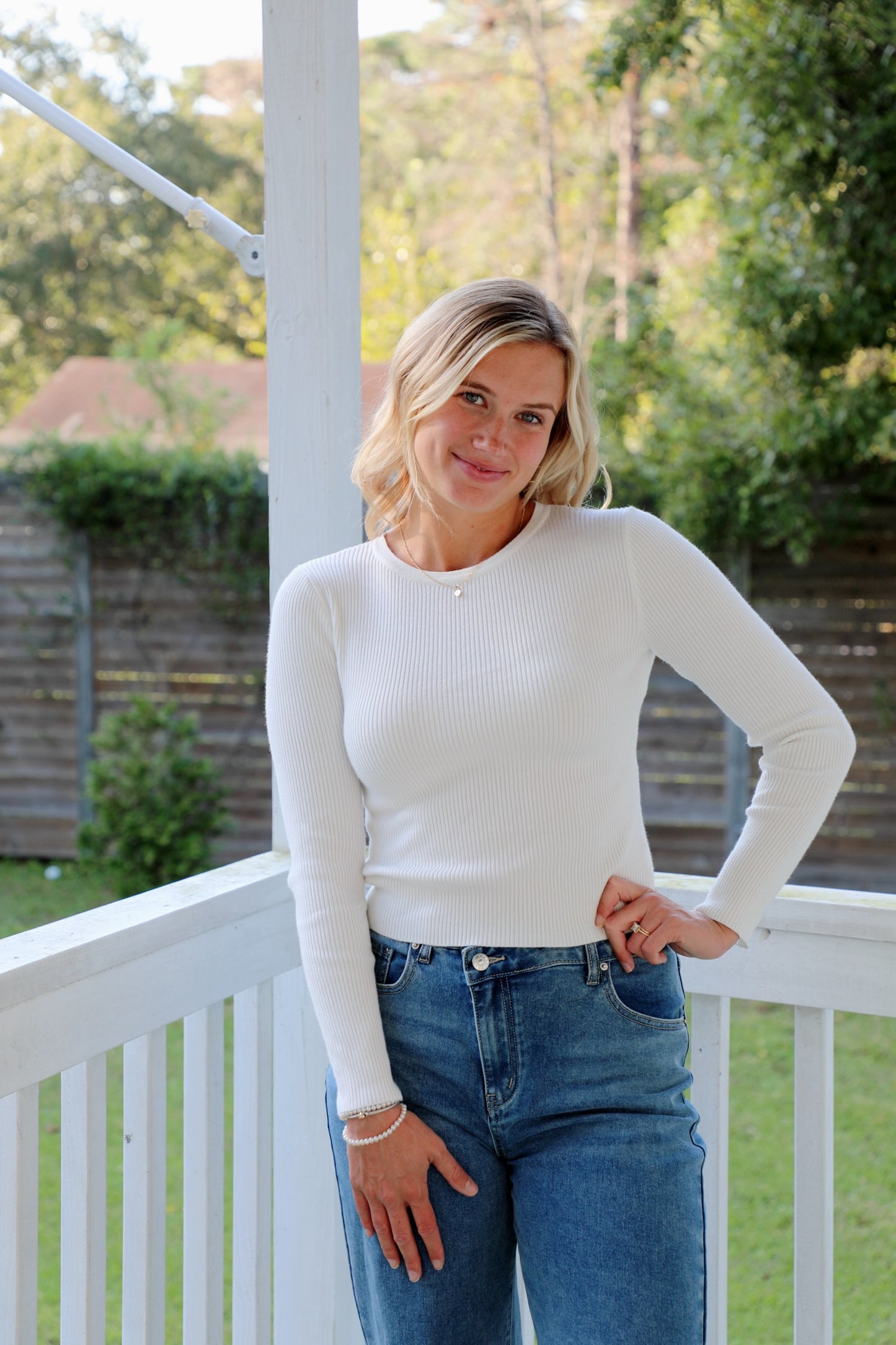Solid Ribbed Crew Neck Long Sleeve
Sweater