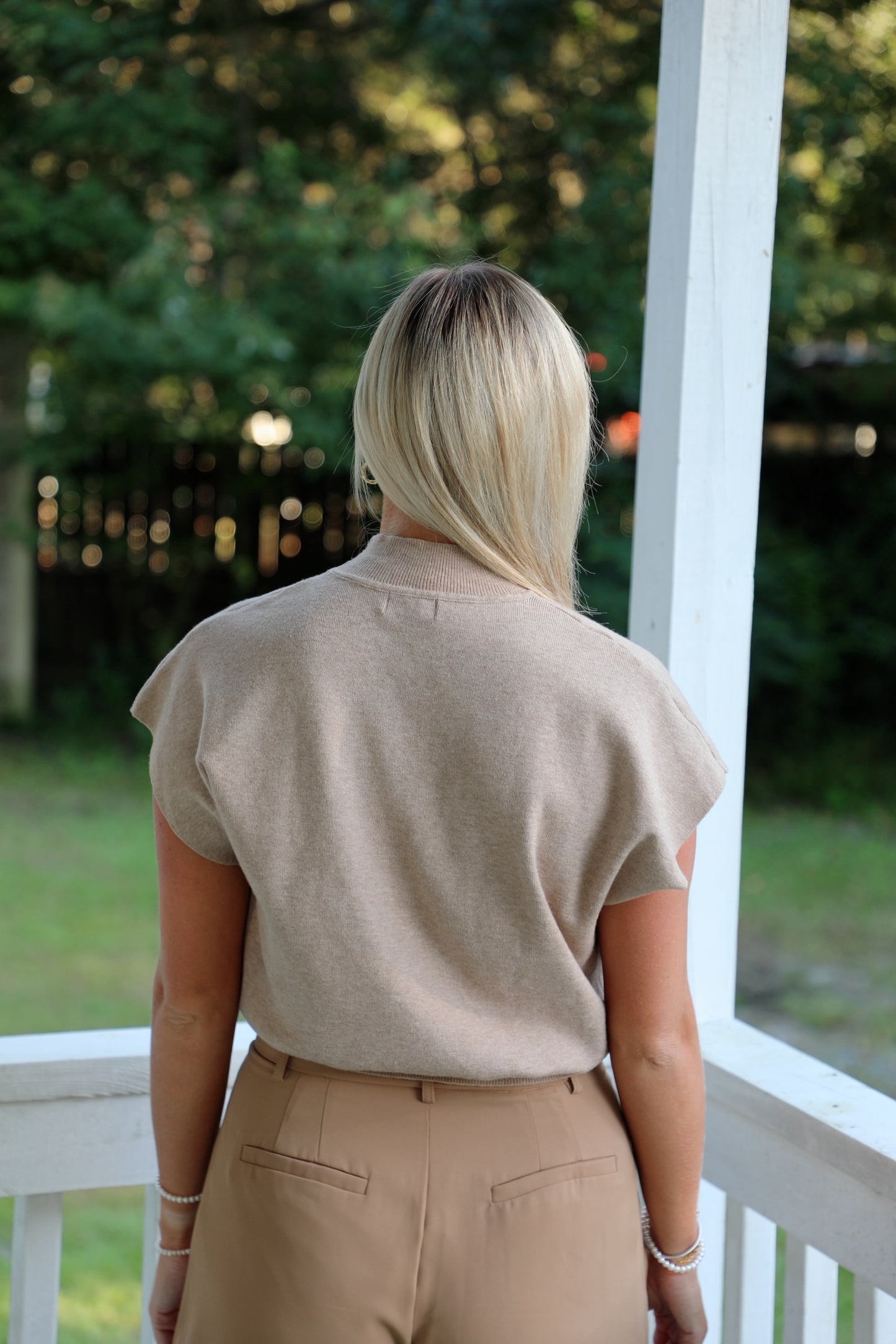 Oatmeal Mock Neck Sweater
