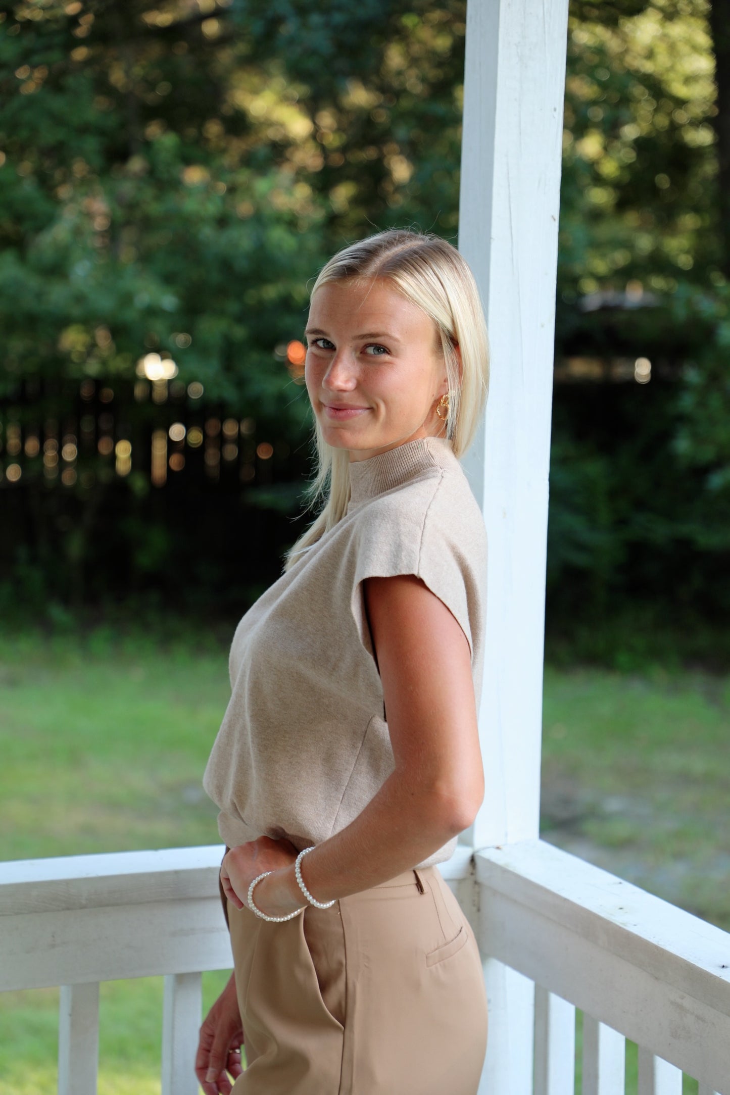 Oatmeal Mock Neck Sweater