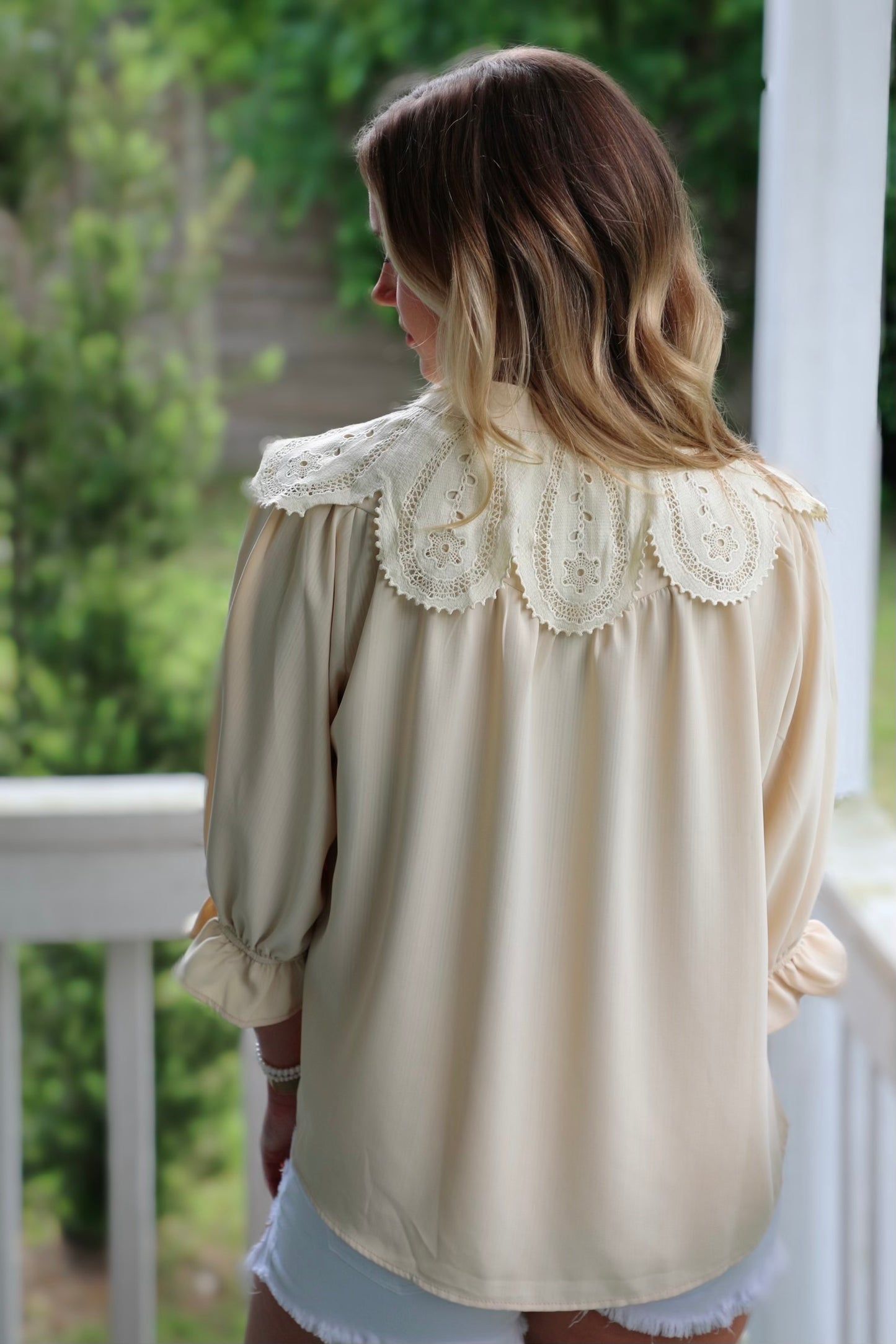 Piper Lace Button-Up Blouse
