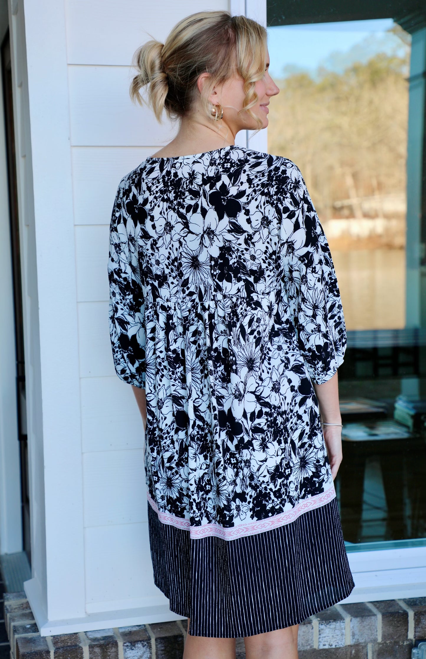 Multi Print Knee Length Dress