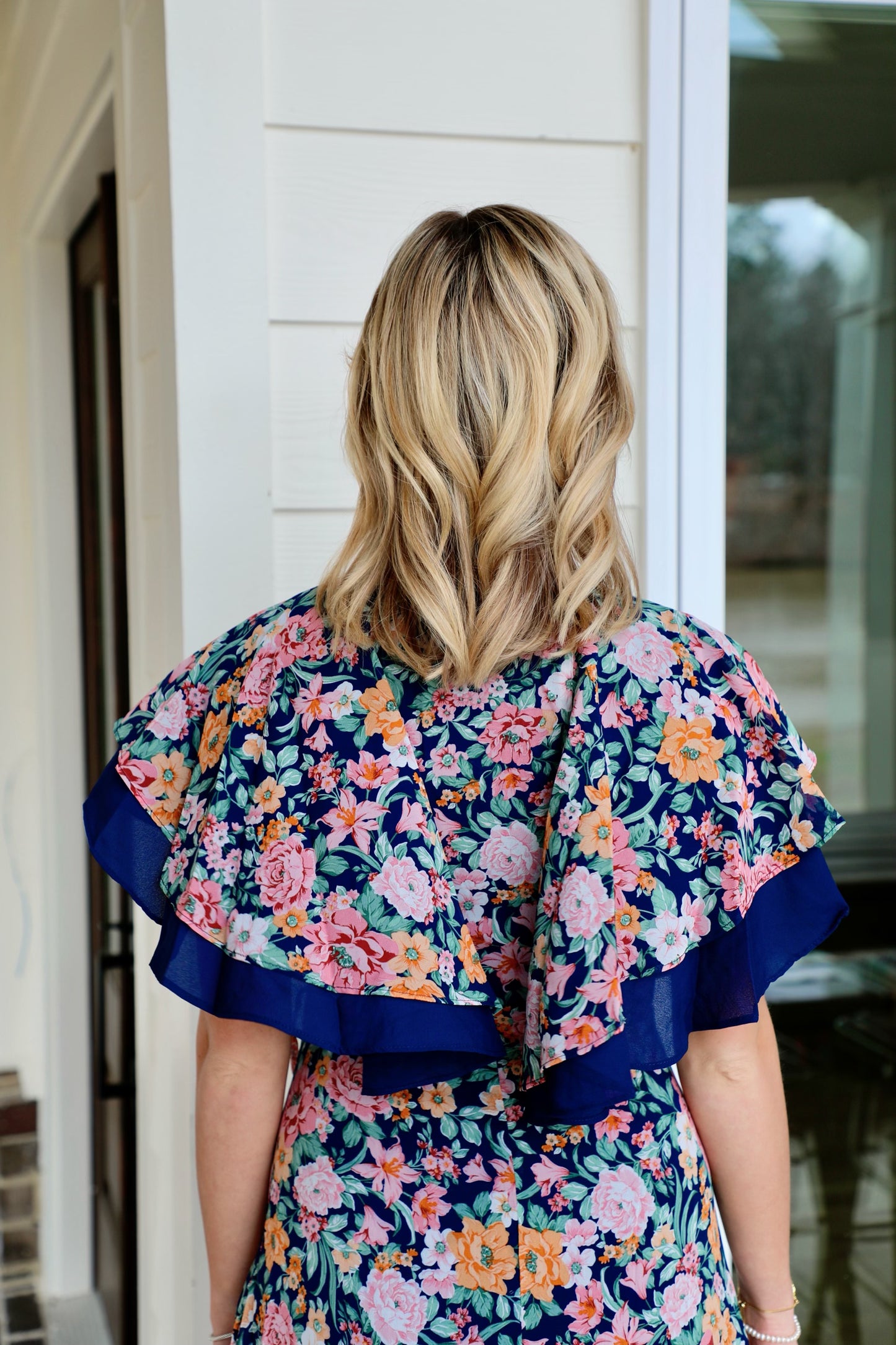 Ruffle Hem and Flutter Sleeve Midi Dress