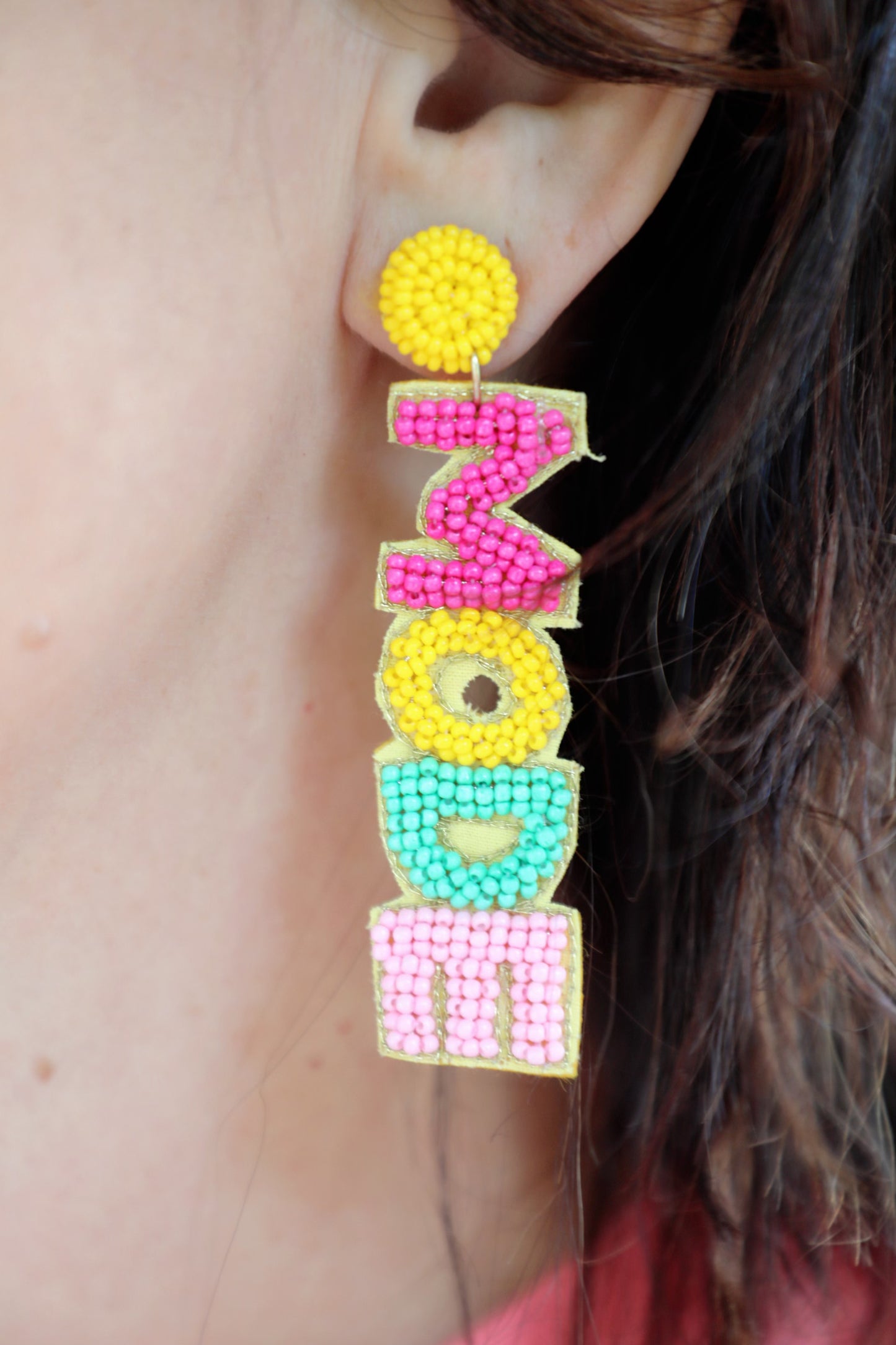 Mom Mode Beaded Multicolor Earrings