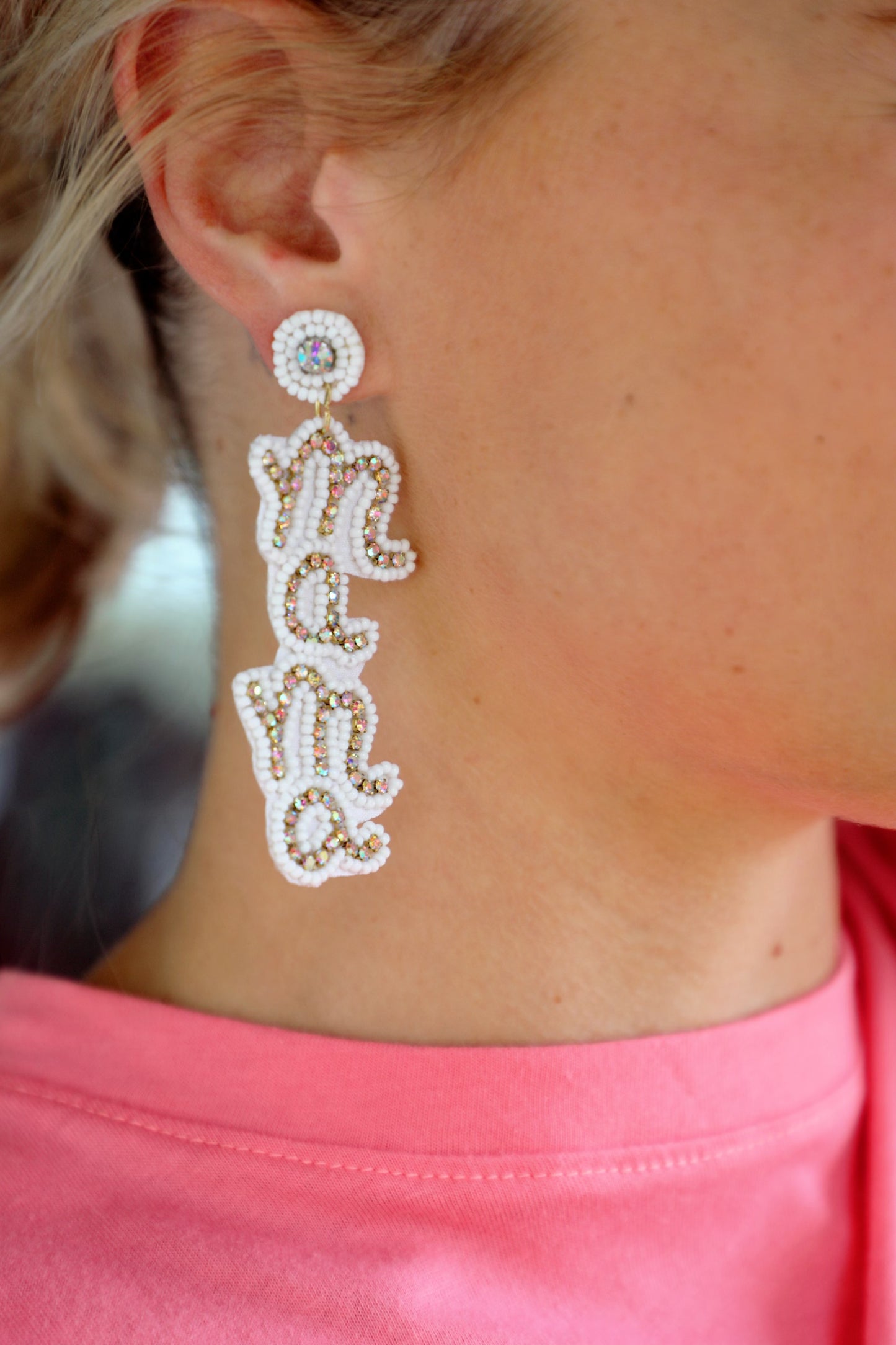 Mama Beaded Gem Earrings