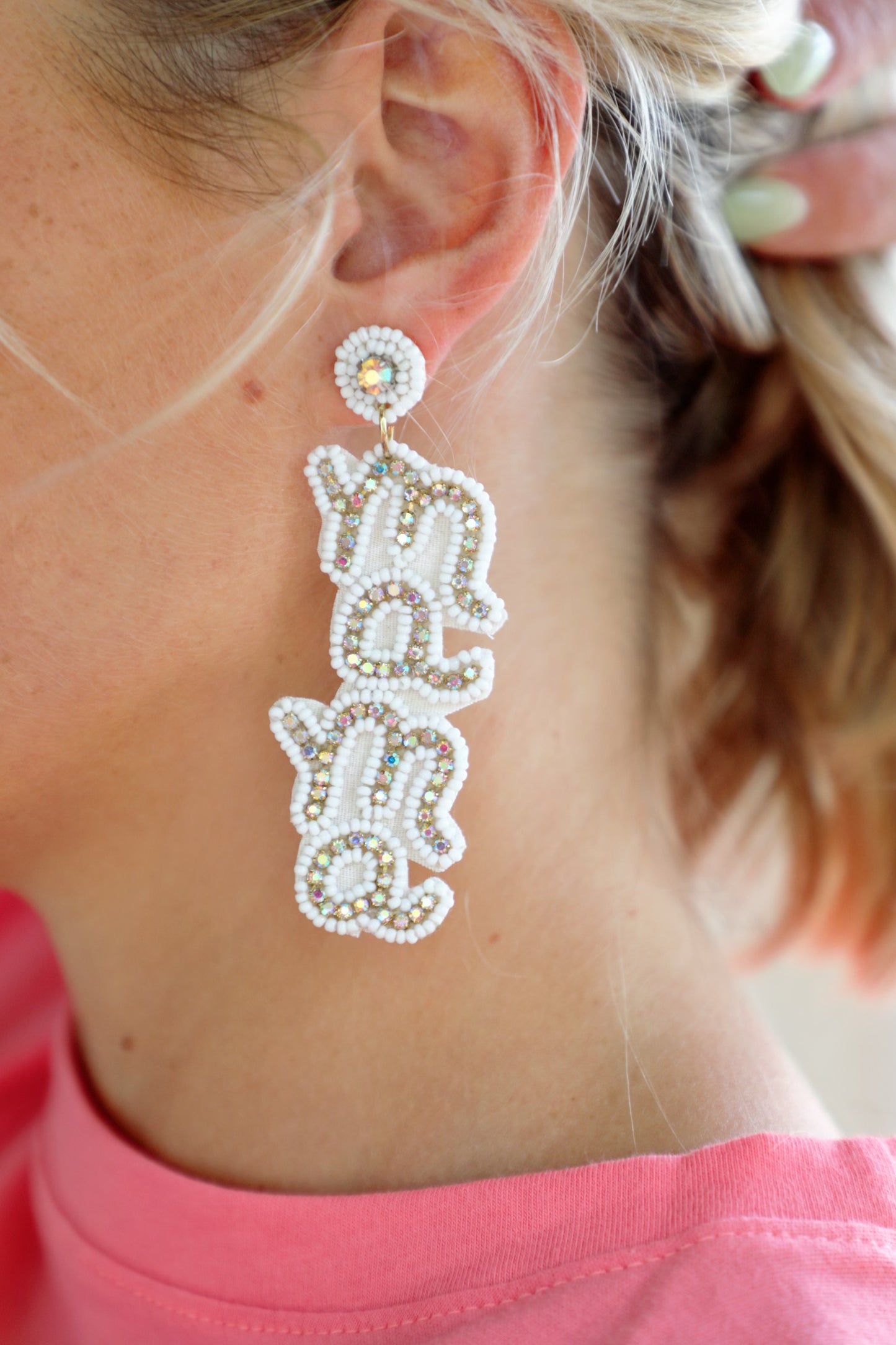 Mama Beaded Gem Earrings