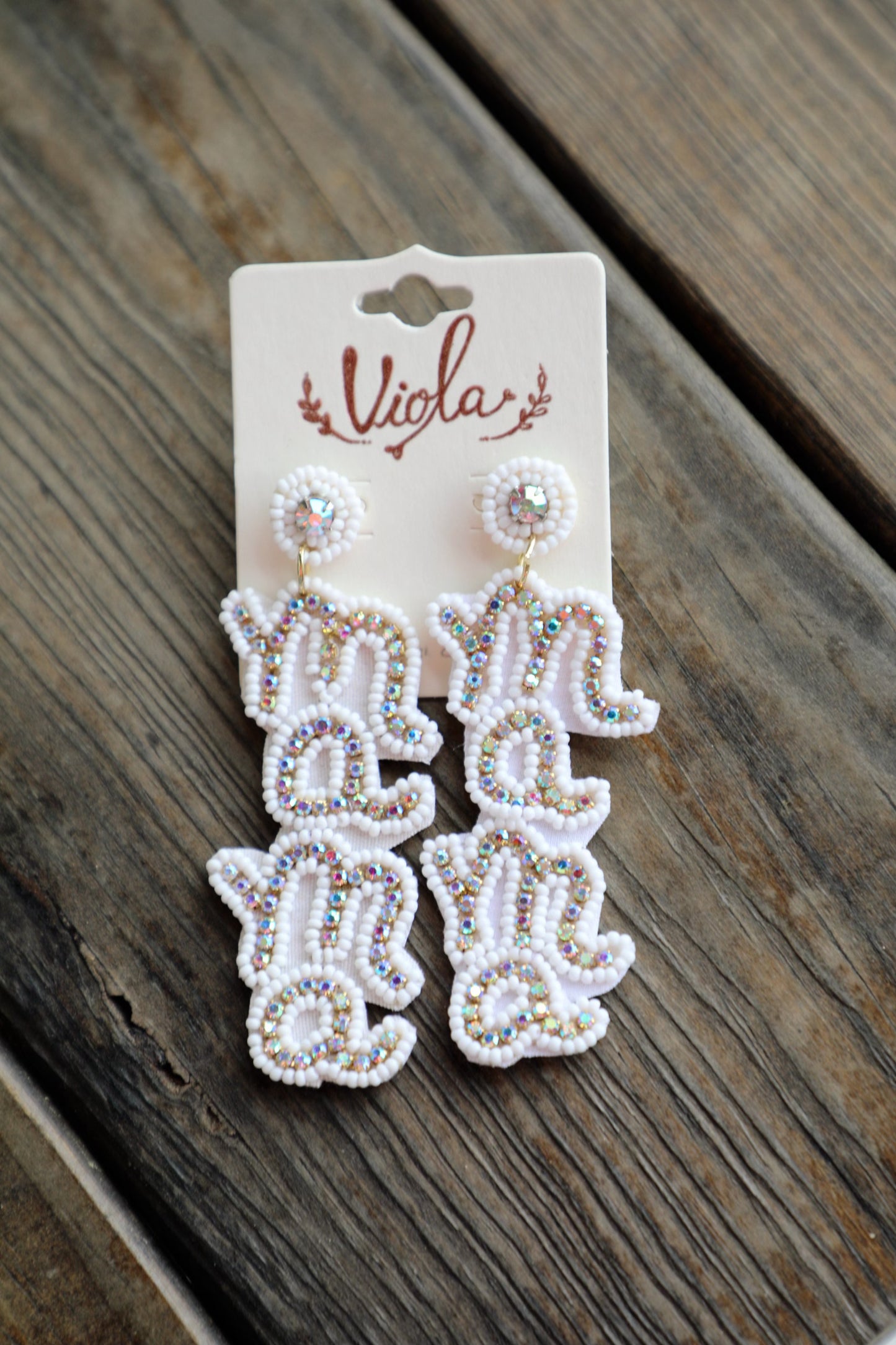 Mama Beaded Gem Earrings