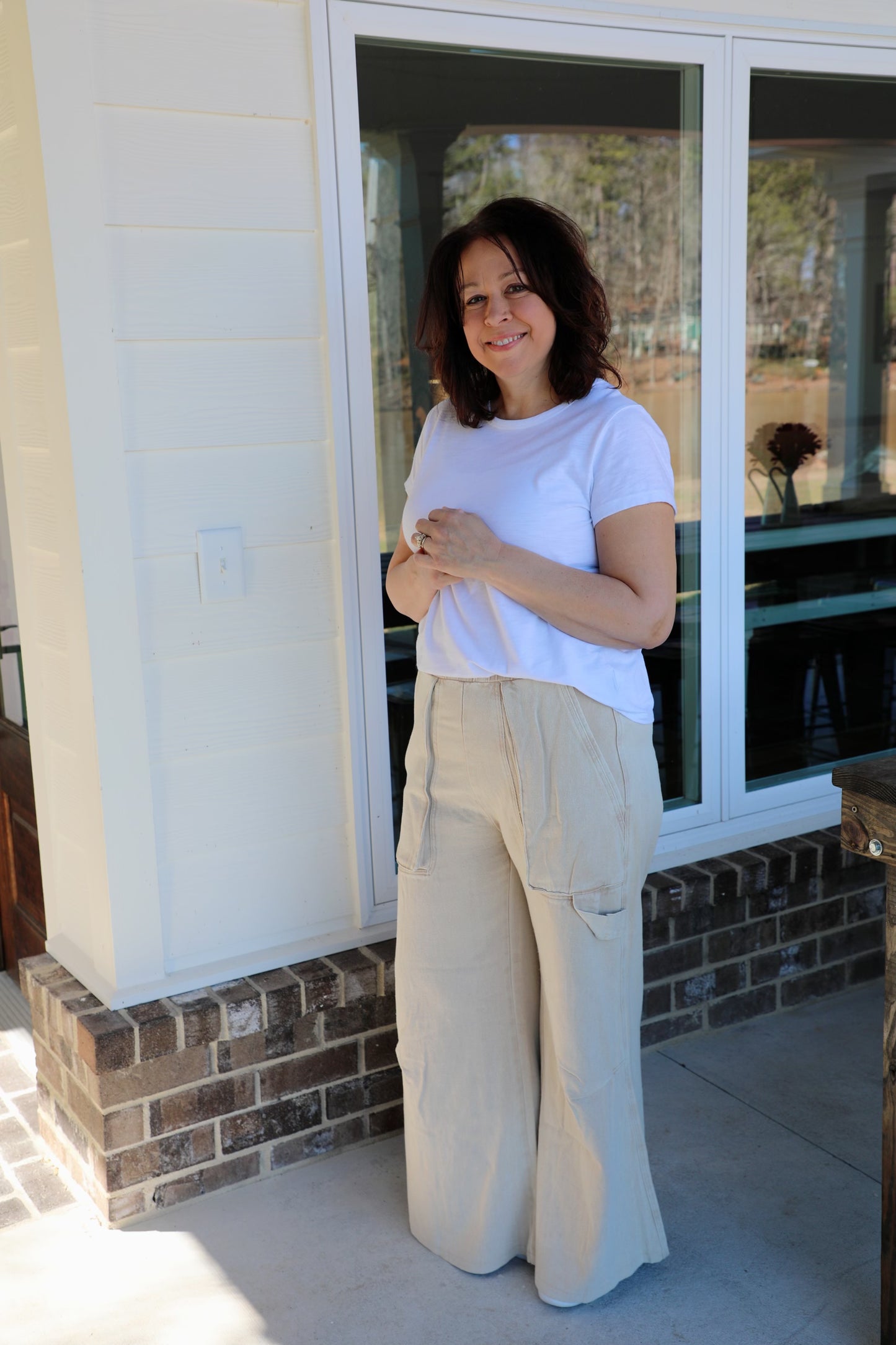 Stretch High Waisted Cargo Pants