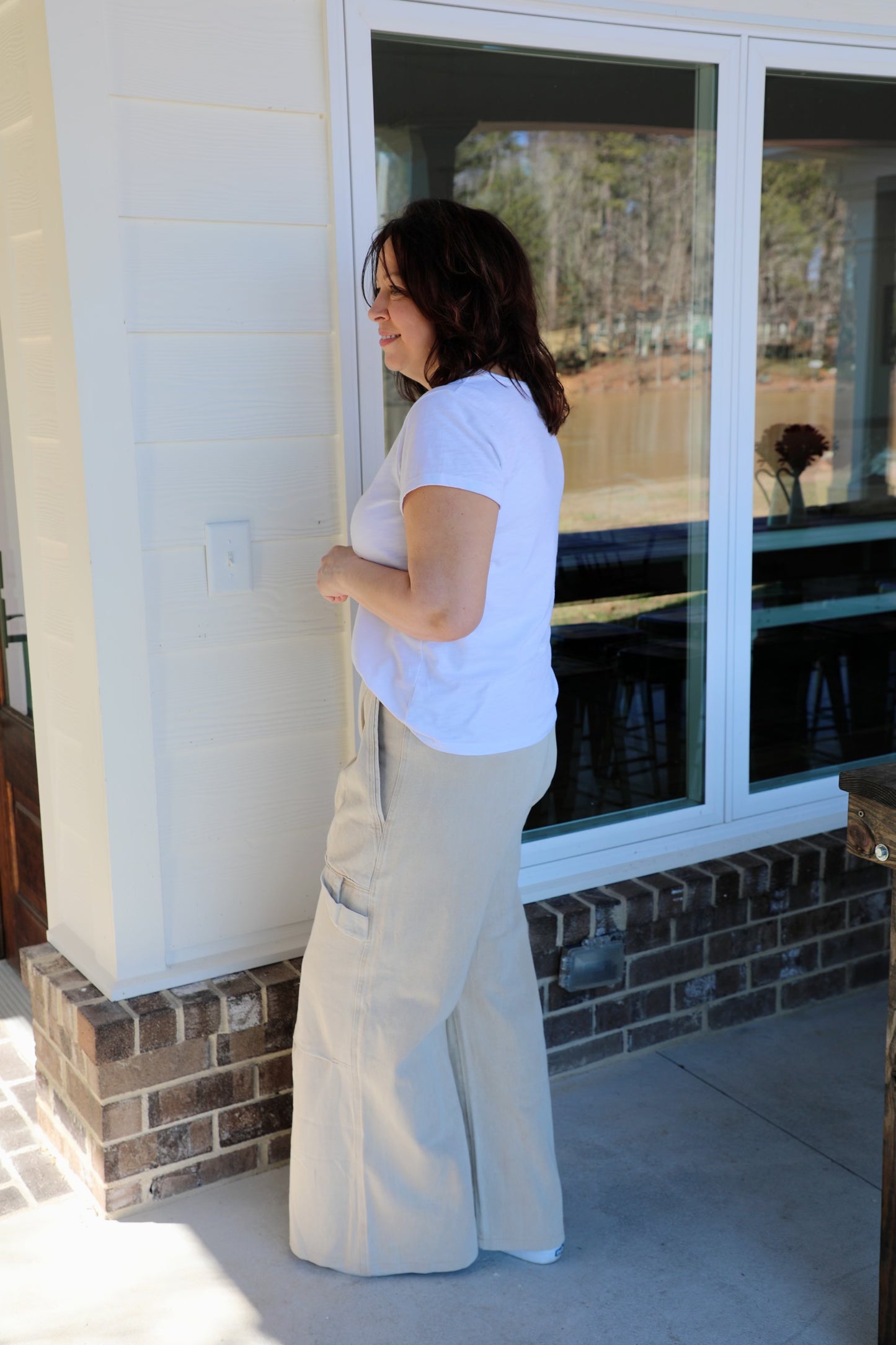 Stretch High Waisted Cargo Pants