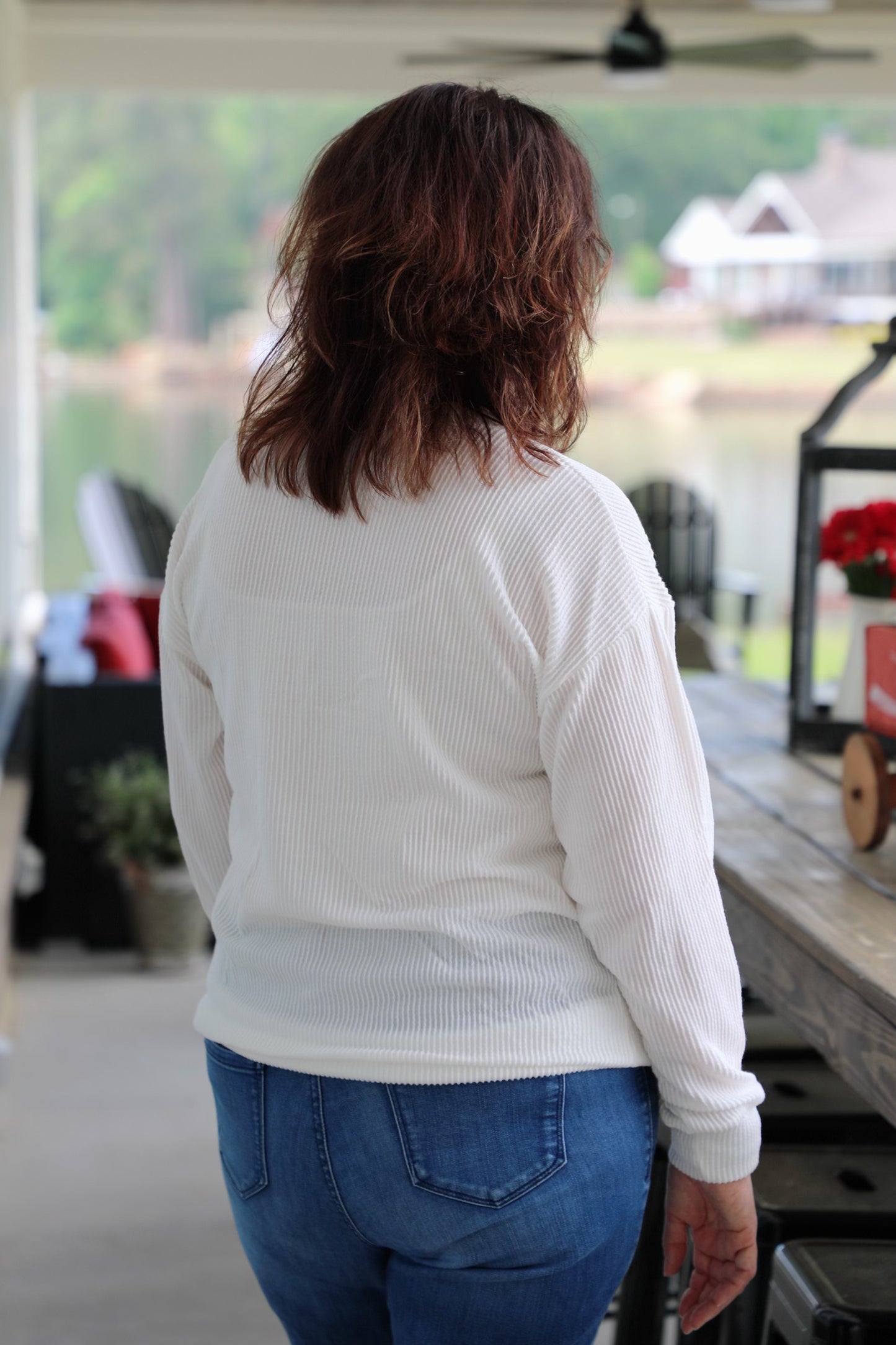 "USA" Ribbed Graphic Long Sleeve Top