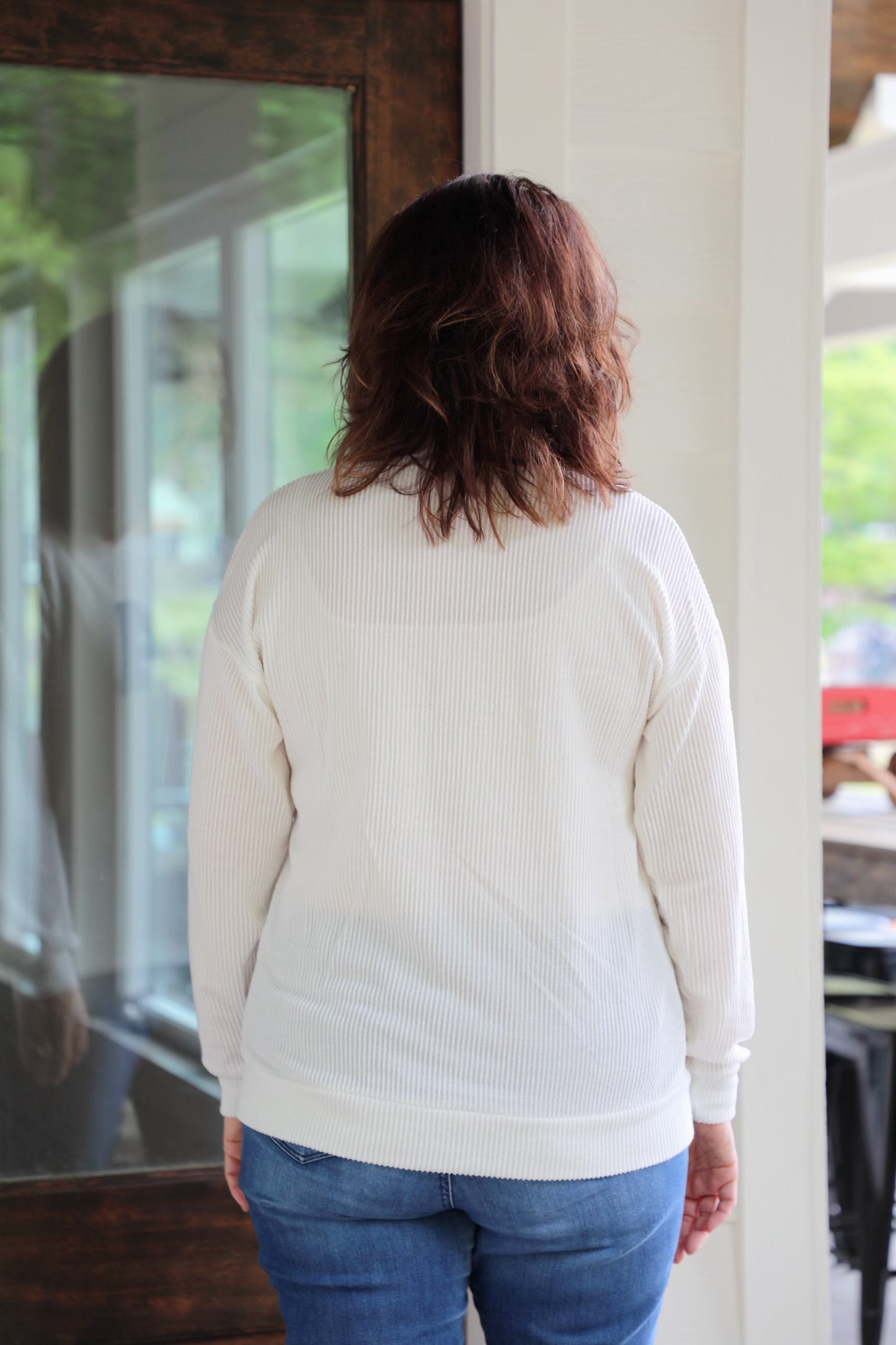 "USA" Ribbed Graphic Long Sleeve Top