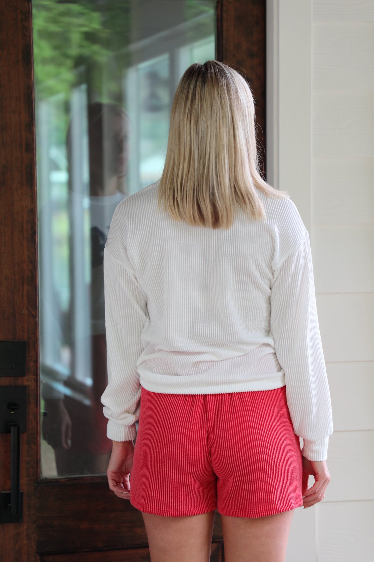 "USA" Ribbed Graphic Long Sleeve Top