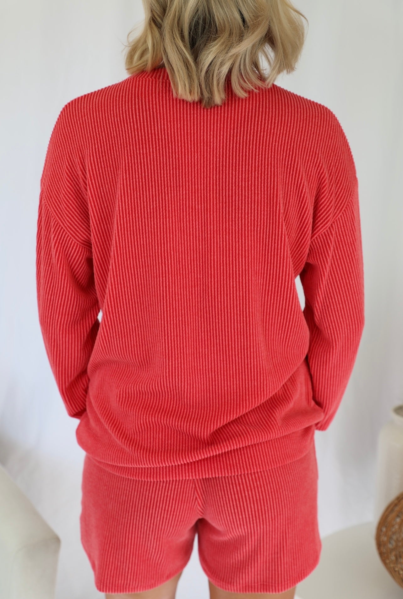 "GEORGIA" Ribbed Graphic Long Sleeve Sweatshirt