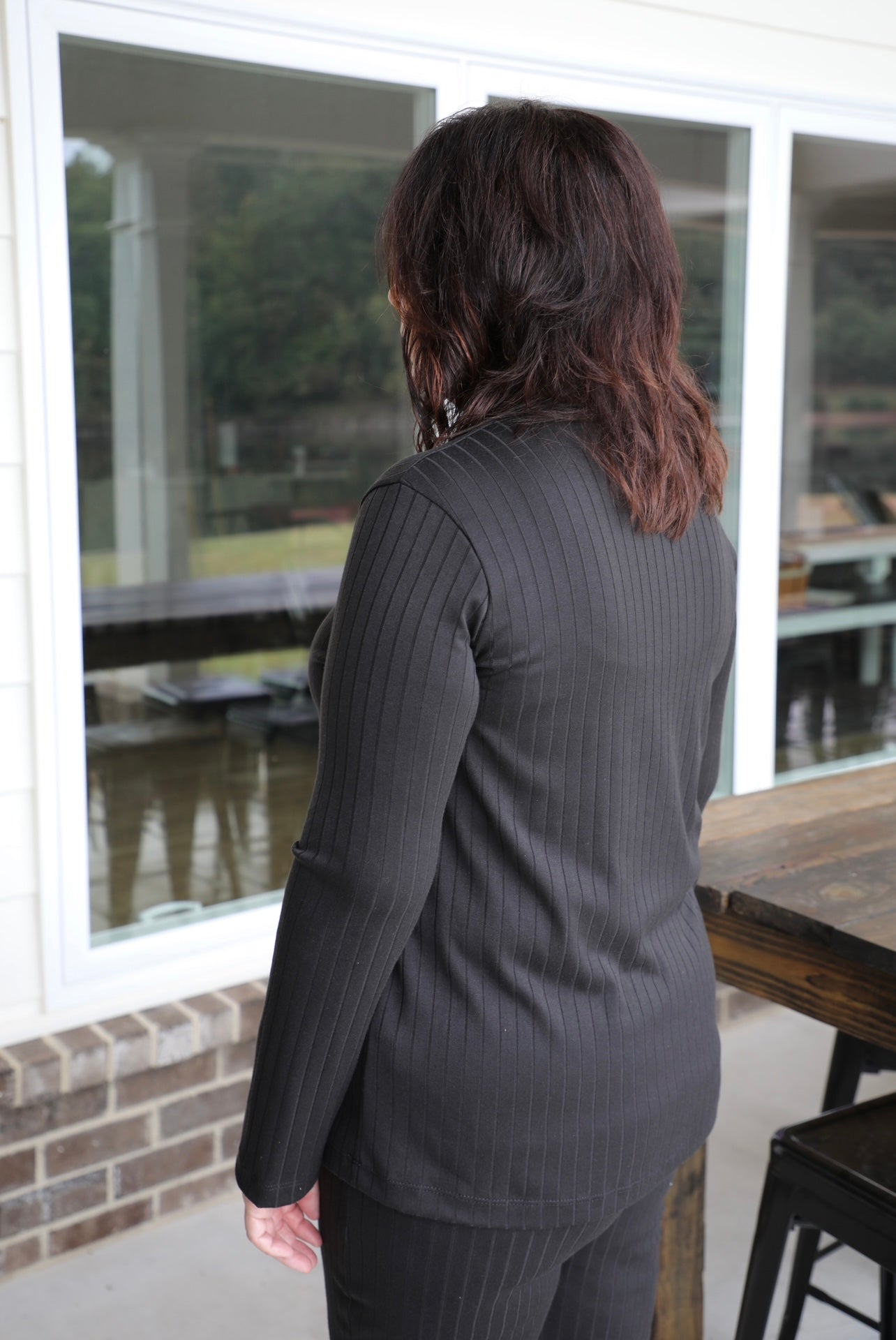 Black Ribbed Lounge Set