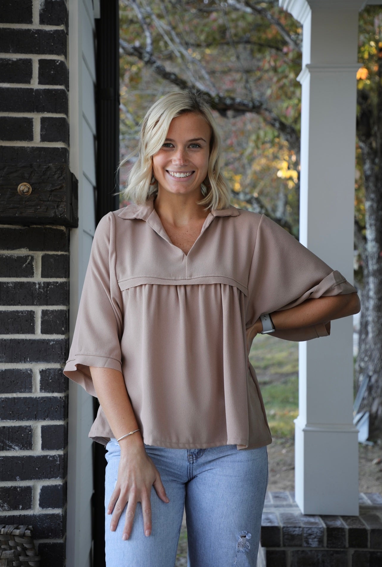 Airflow Balloon Half Sleeve Blouse