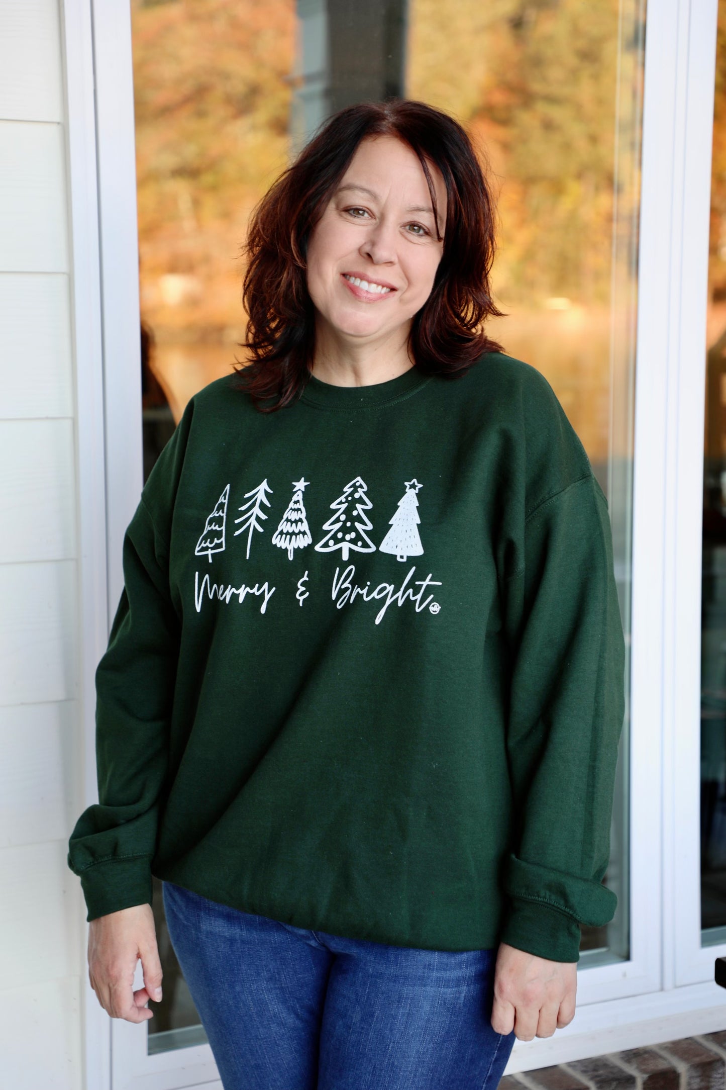 "Merry & Bright" Christmas Tree Sweatshirt