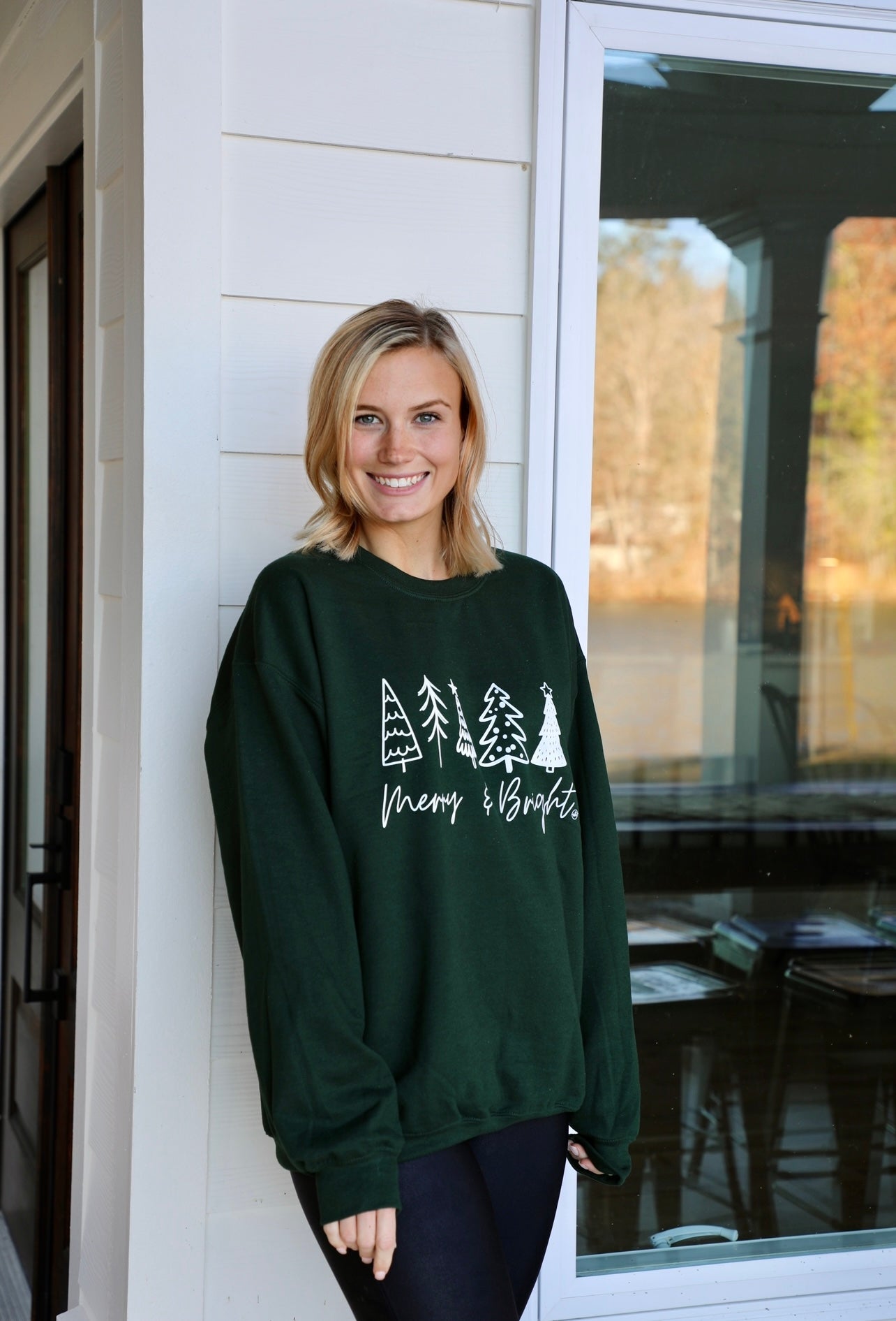 "Merry & Bright" Christmas Tree Sweatshirt