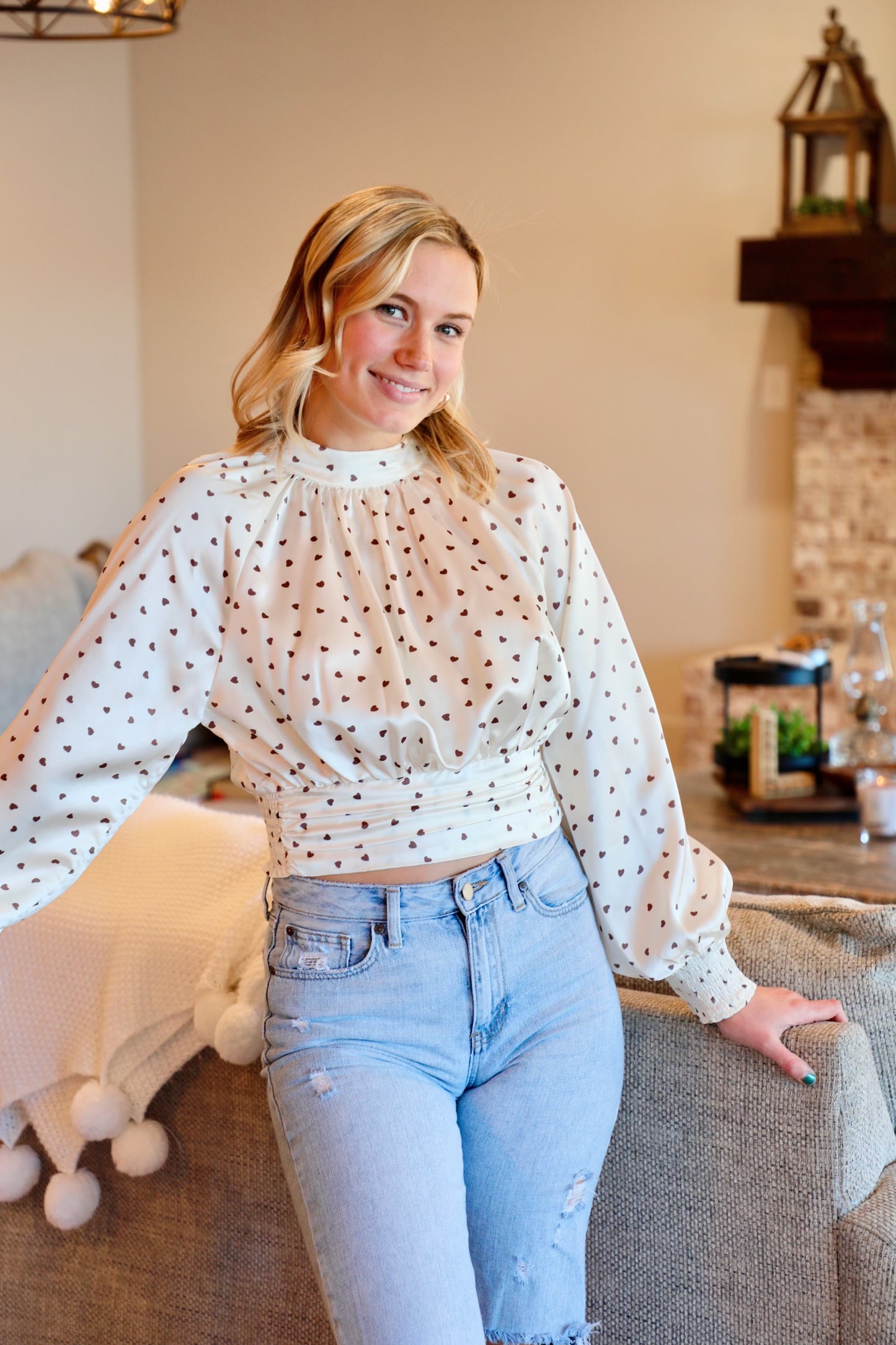 Heart Print Blouse