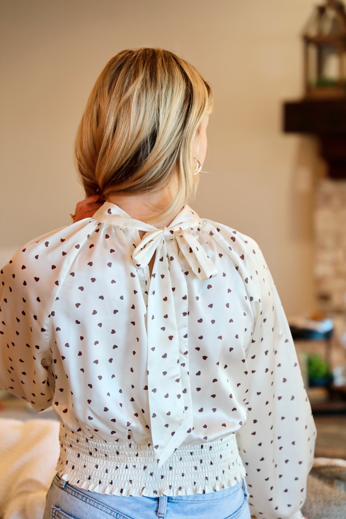 Heart Print Blouse
