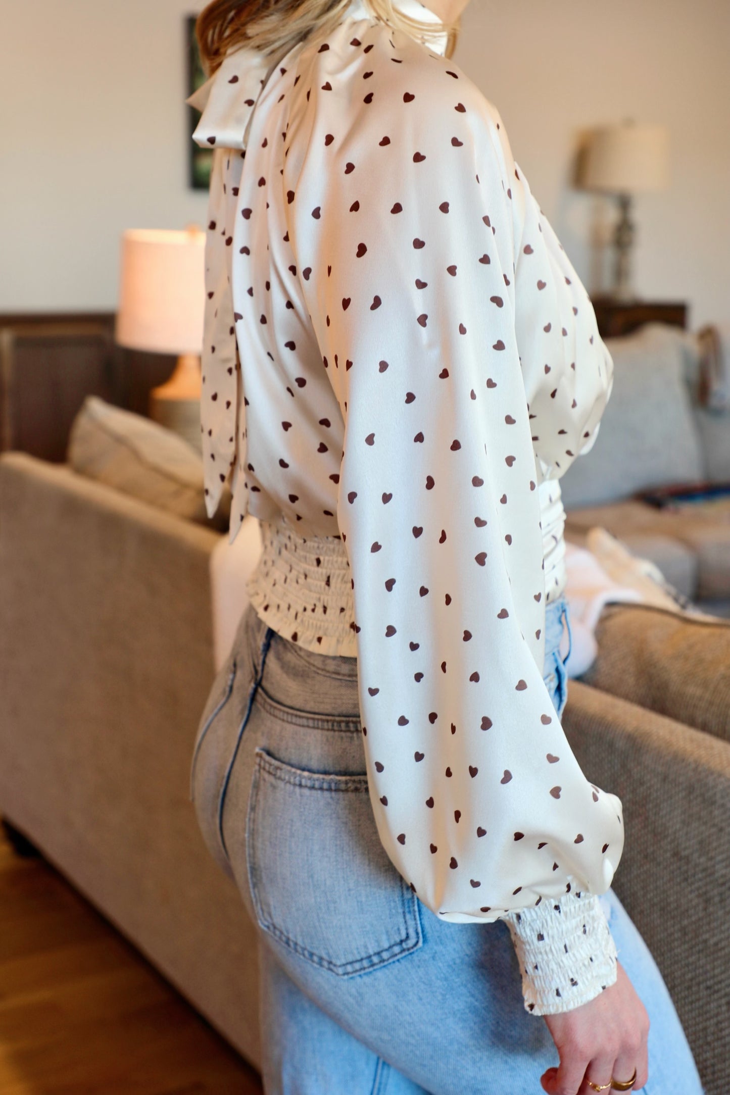 Heart Print Blouse