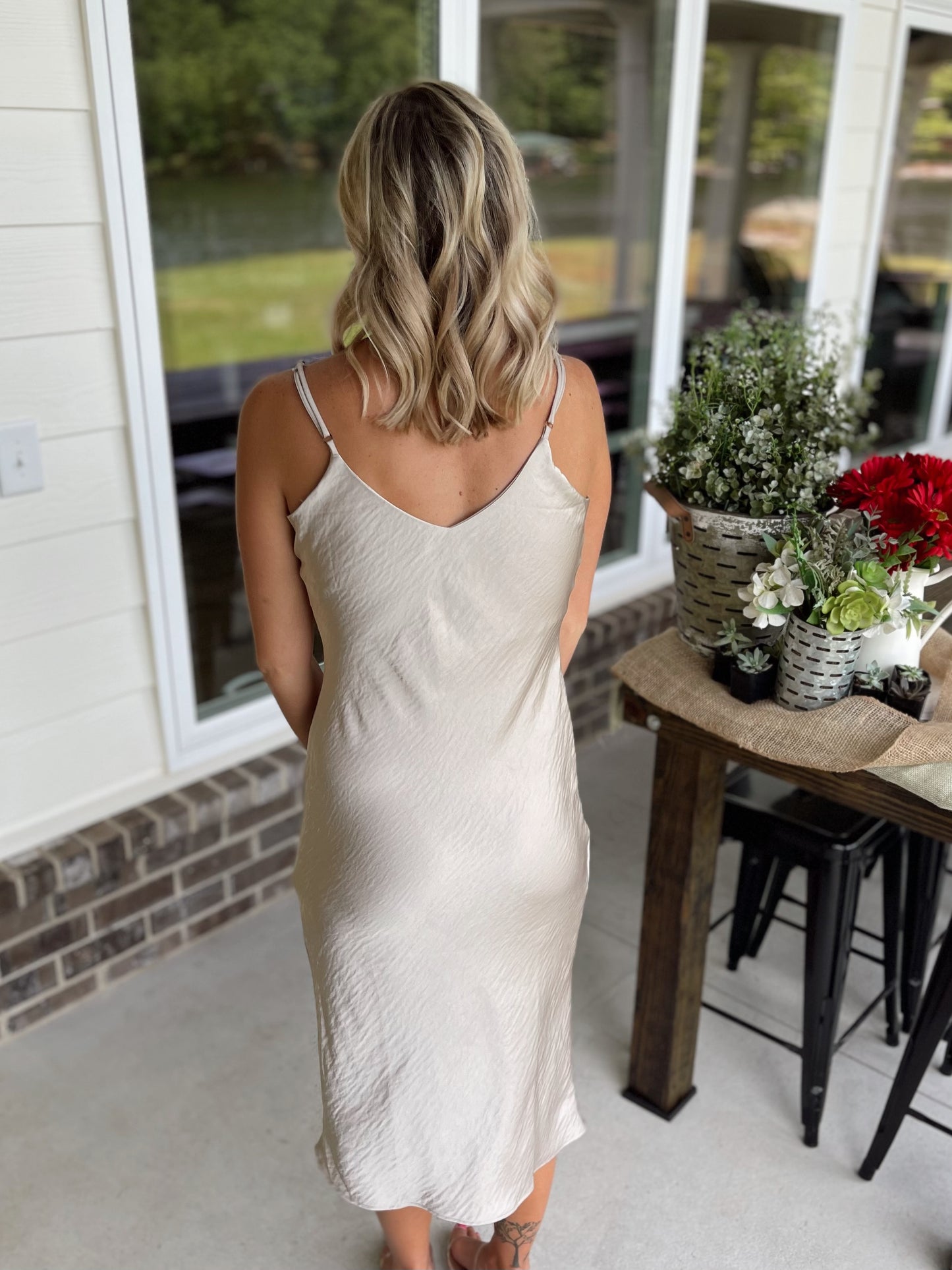 Light Sand Tank Midi Dress