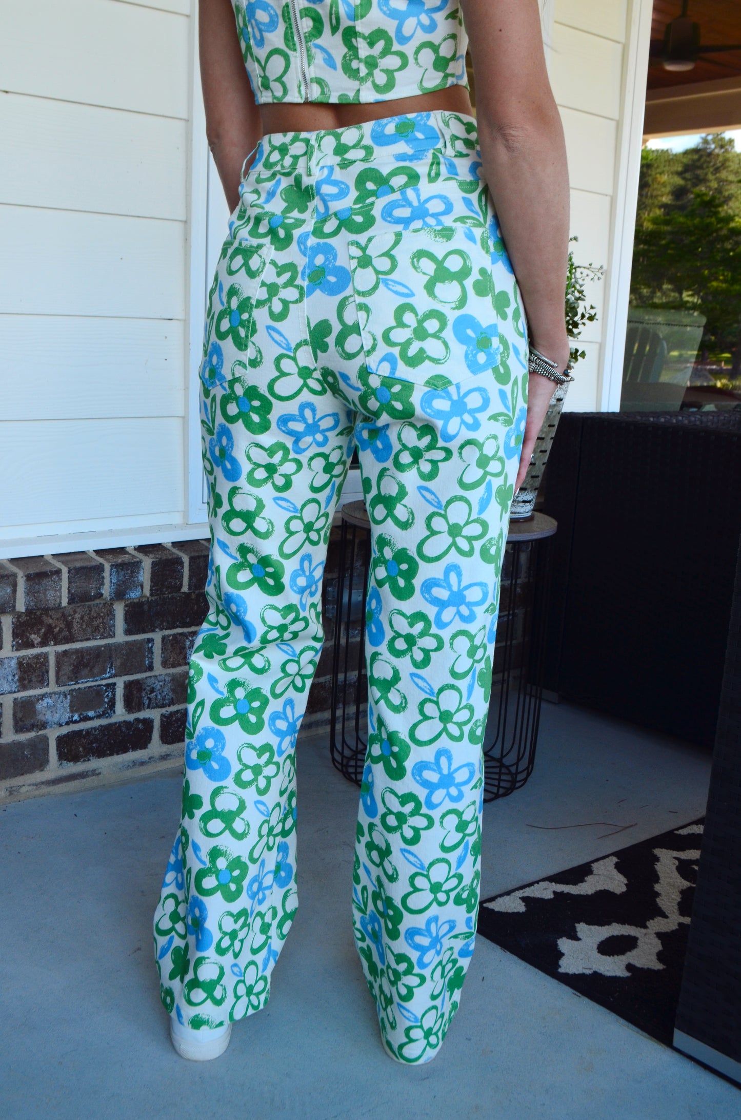Green Multi Floral Two Piece Set BOTTOM