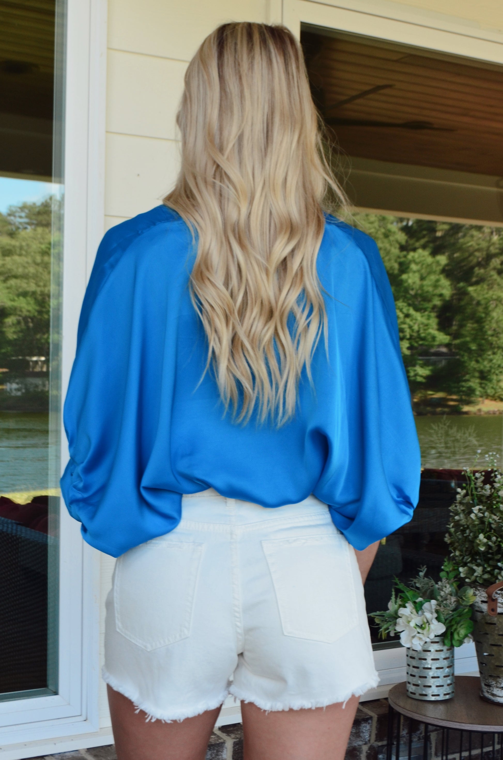 Distressed White Denim Shorts