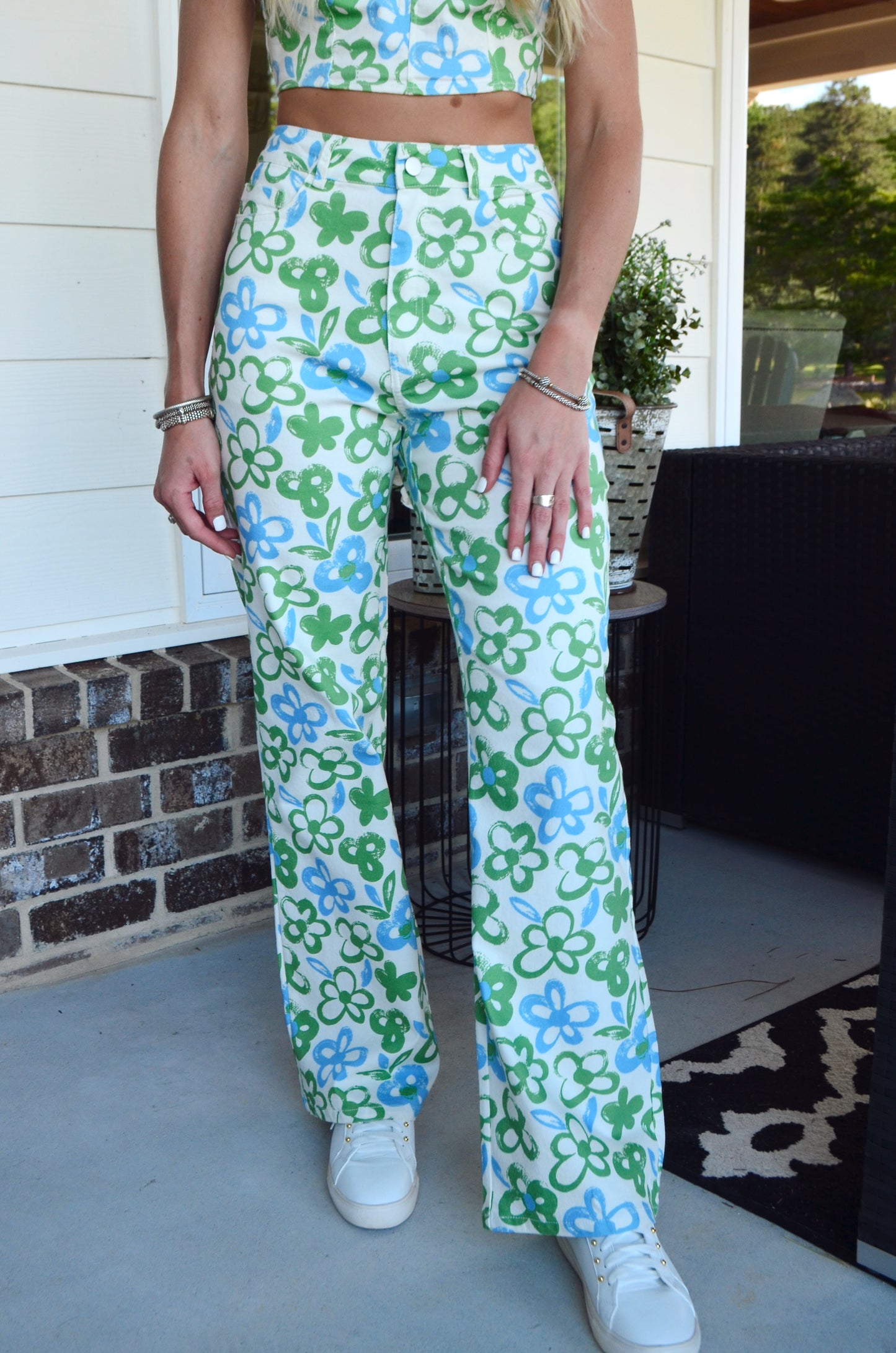 Green Multi Floral Two Piece Set BOTTOM