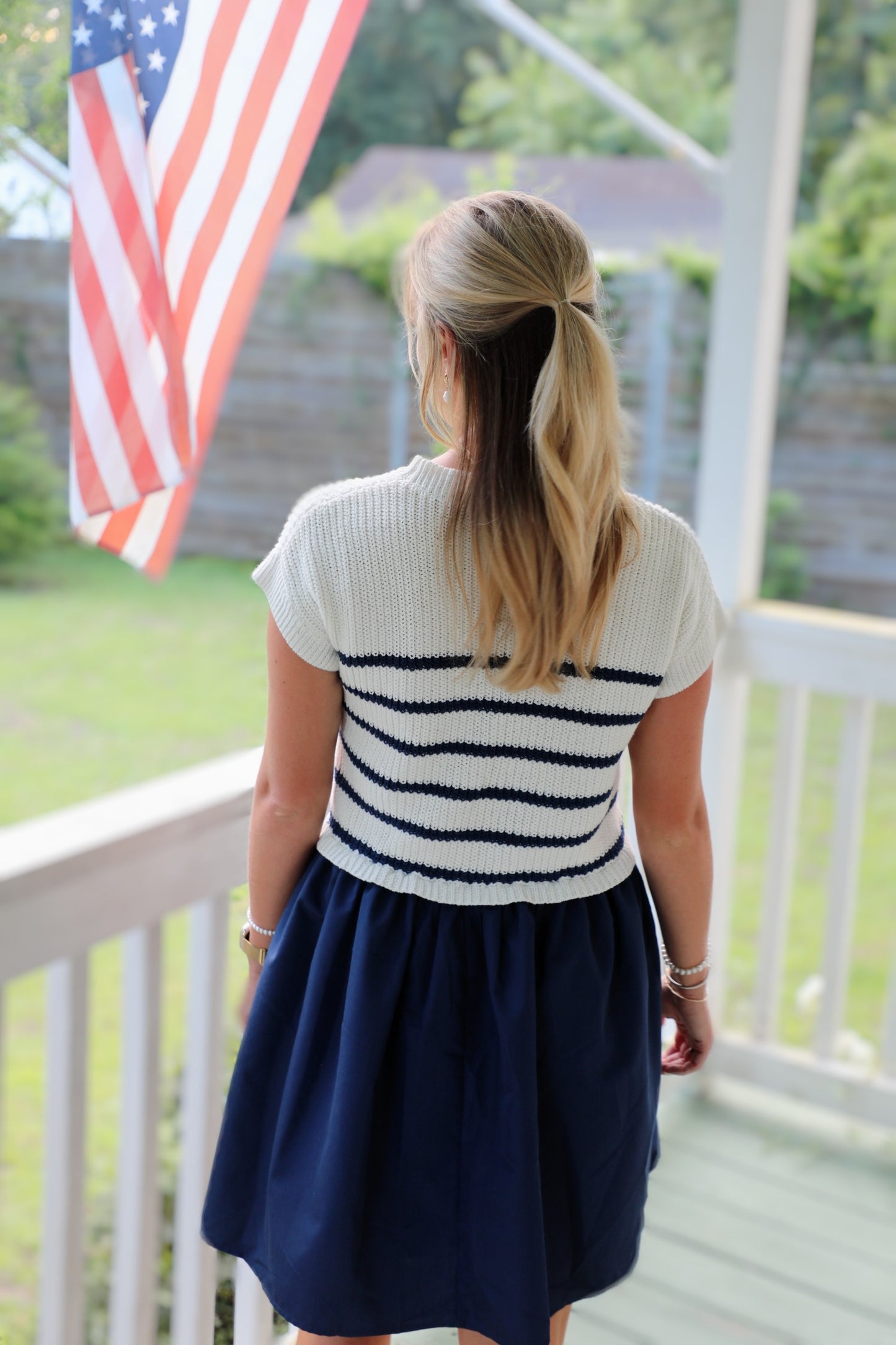 Navy Stripe Sweater Dress