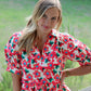 Retro Puff-Sleeve Petal Top