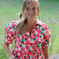 Retro Puff-Sleeve Petal Top