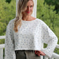 Floral Cuffed Cropped Sweater