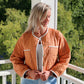 Quilted Lightweight Jacket with Scalloped Trim