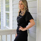 Black Denim Half Button Up Dress