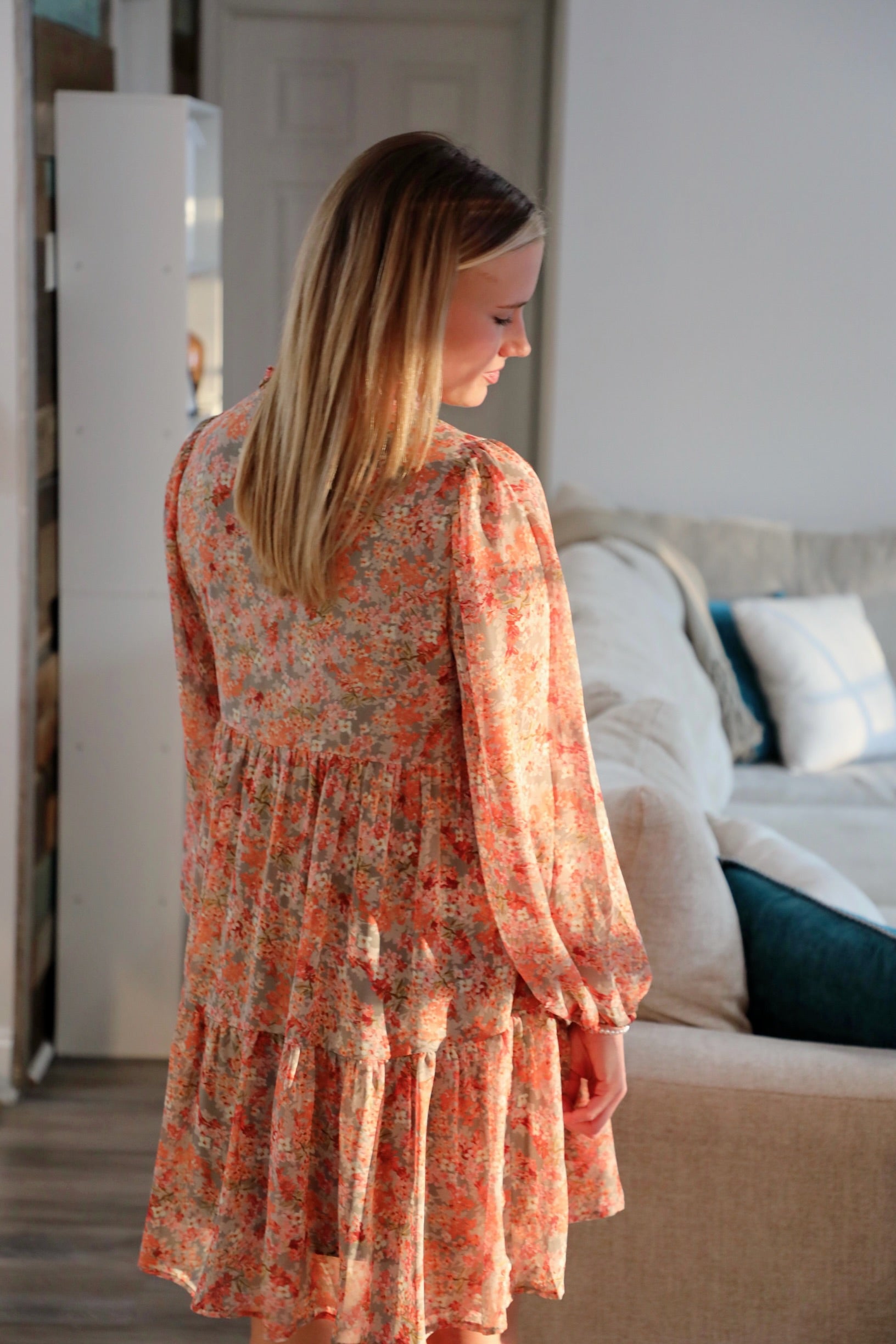 Flowy Wildflower Whimsical Silhouette Dress Gray / Medium Flowy Wildflower Whimsical Silhouette Dress Gray / Medium