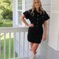 Black Denim Half Button Up Dress