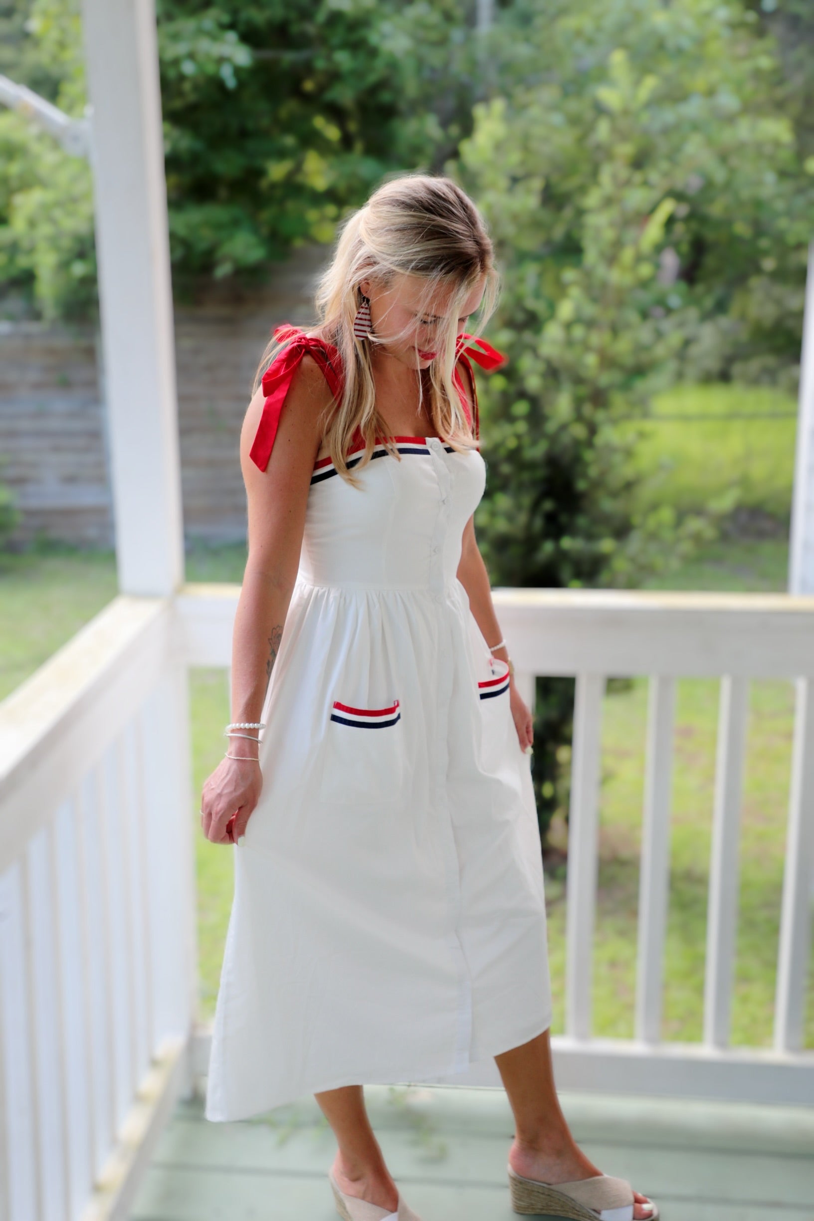 Red White Blue Midi Dress – Shuggie & Co Red White Blue Midi Dress – Shuggie & Co