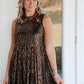 Sleeveless Sequin Flounce Dress