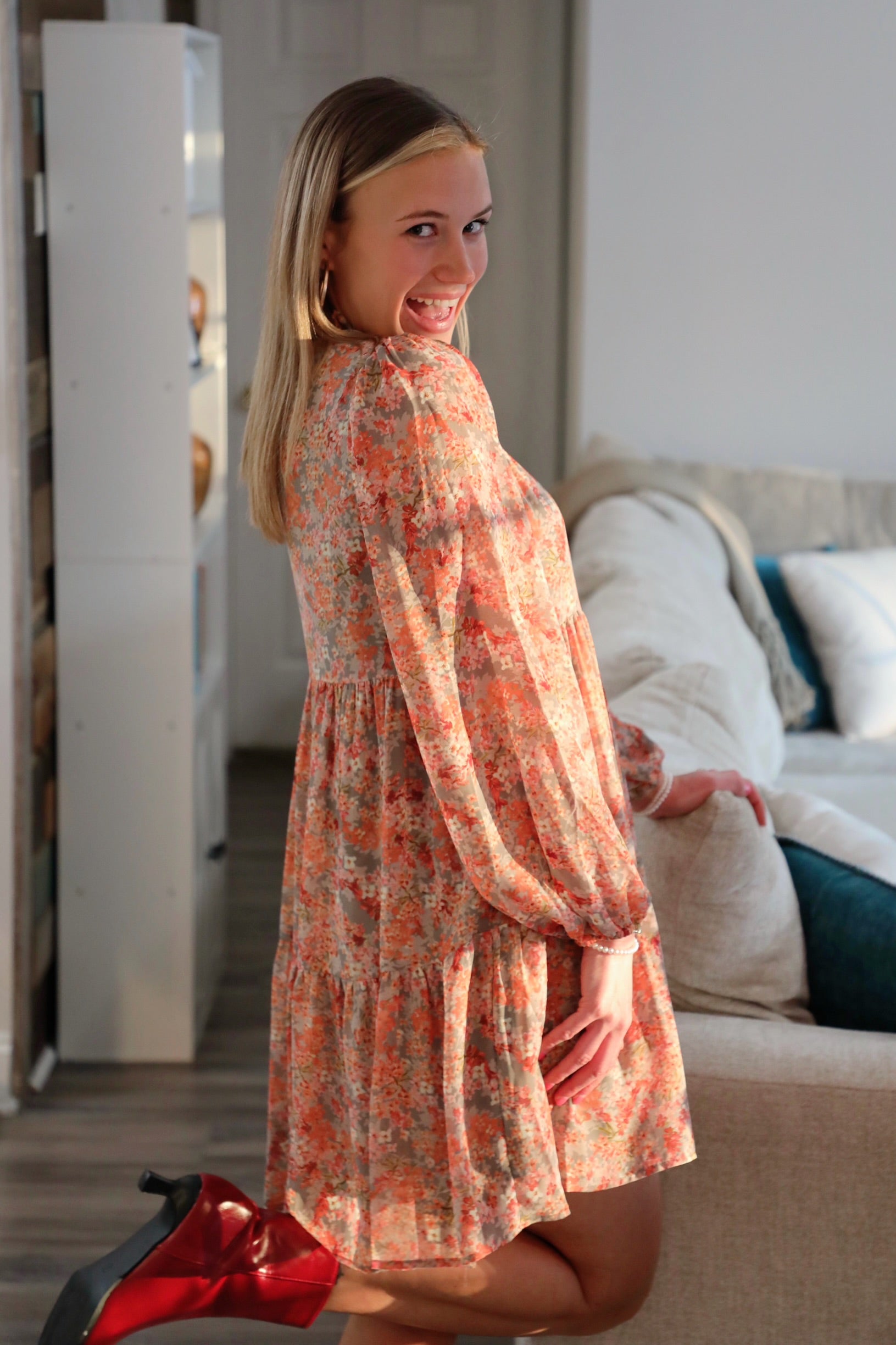 Flowy Wildflower Whimsical Silhouette Dress Gray / Medium Flowy Wildflower Whimsical Silhouette Dress Gray / Medium