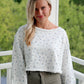 Floral Cuffed Cropped Sweater