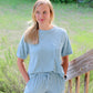 Sky Blue Ribbed Lounge Set