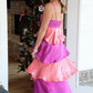 Multicolor Color Block Tiered Maxi Dress